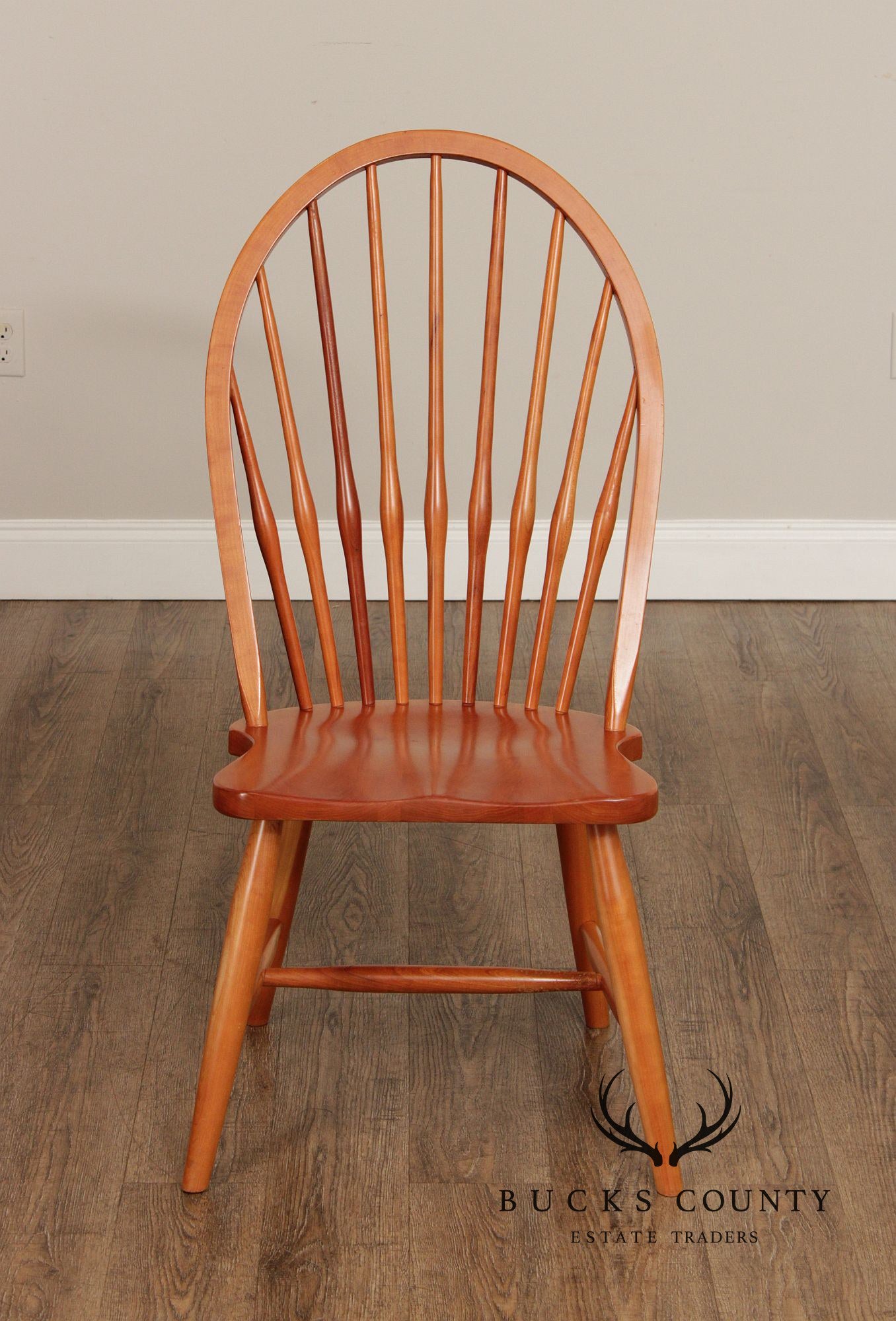 Daniel's Amish Set of Four Cherry Windsor Dining Chairs