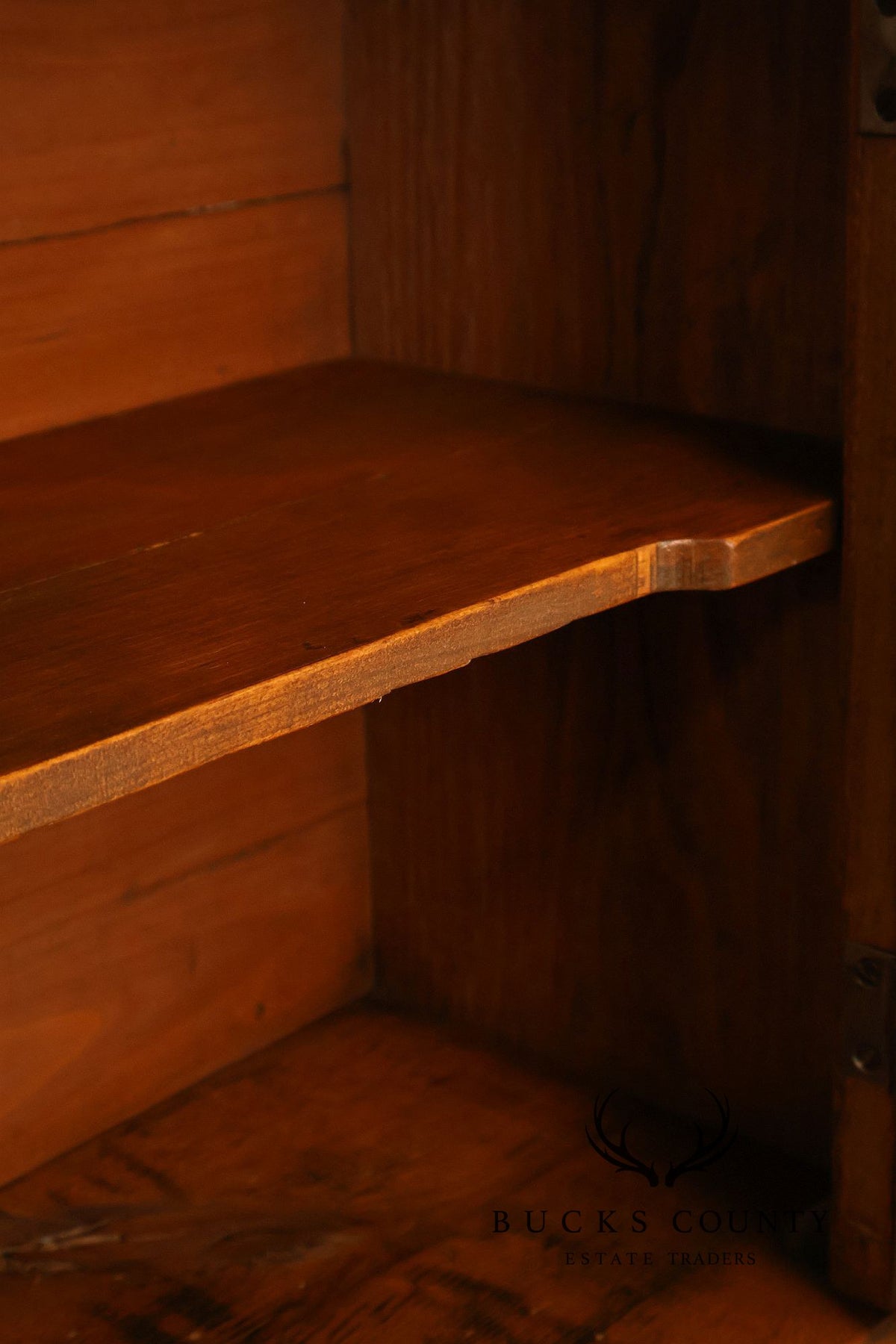Antique Pine Dry Sink Hutch With Copper Lined Basin