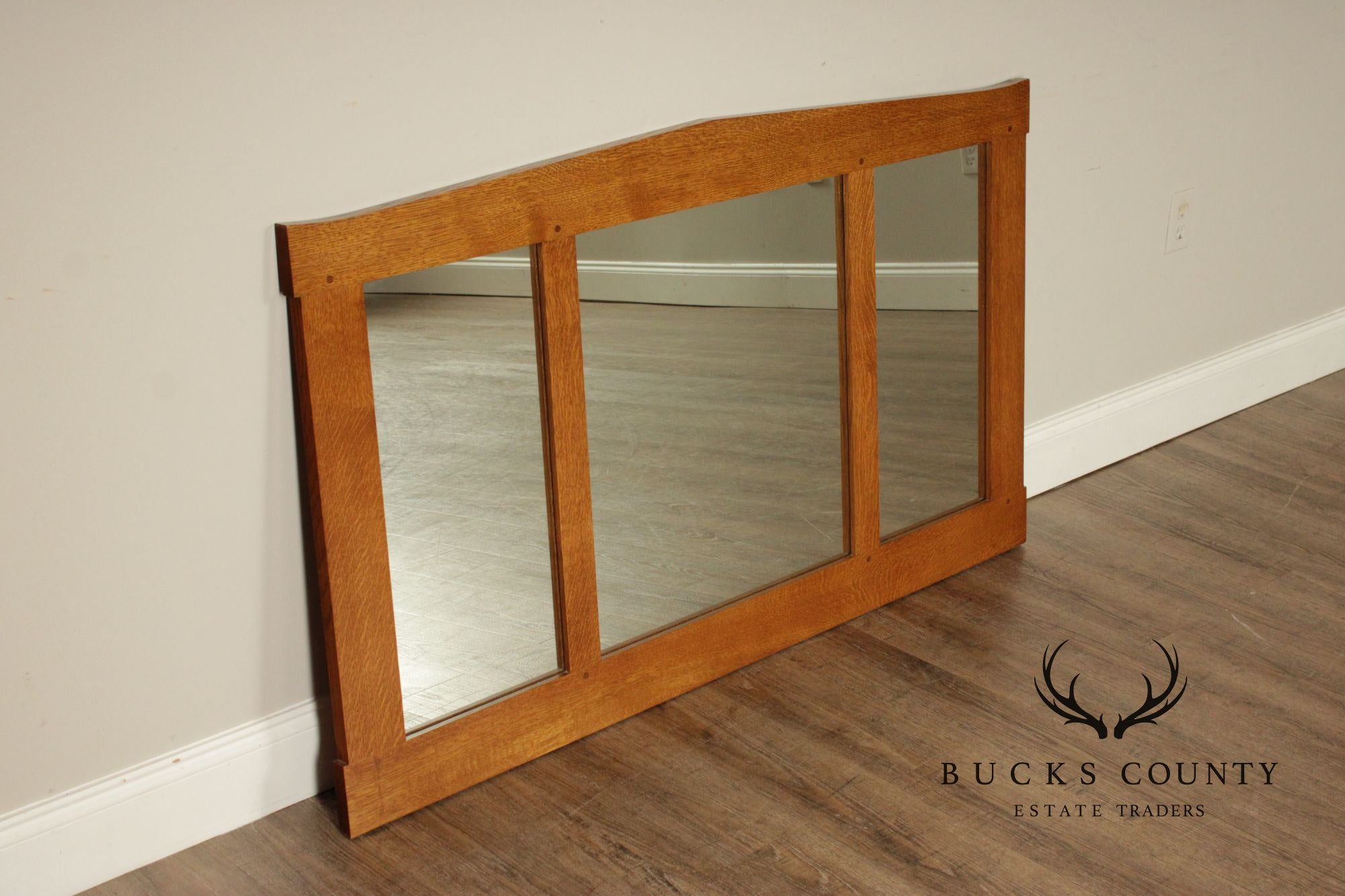 Stickley Mission Collection Oak Three Glass Mirror