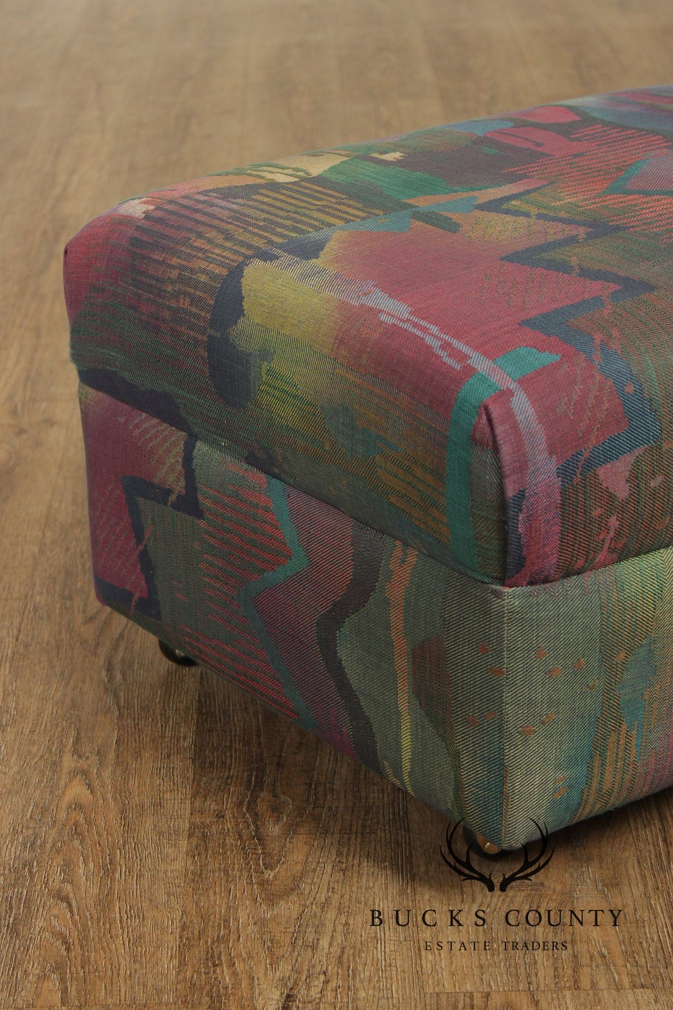 Sherrill Furniture Post Modern Pair of Rolling Ottomans