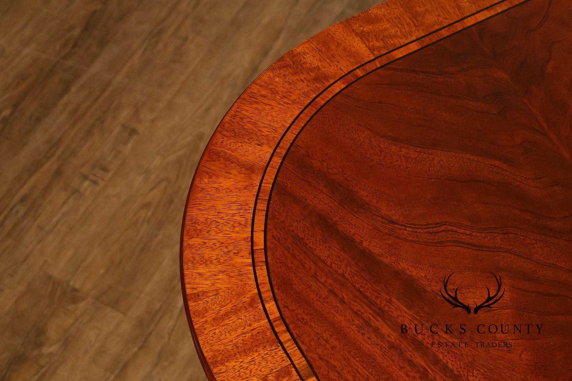 Craftique Mahogany Dining Table With Satin Wood Banding- 4 Leaves