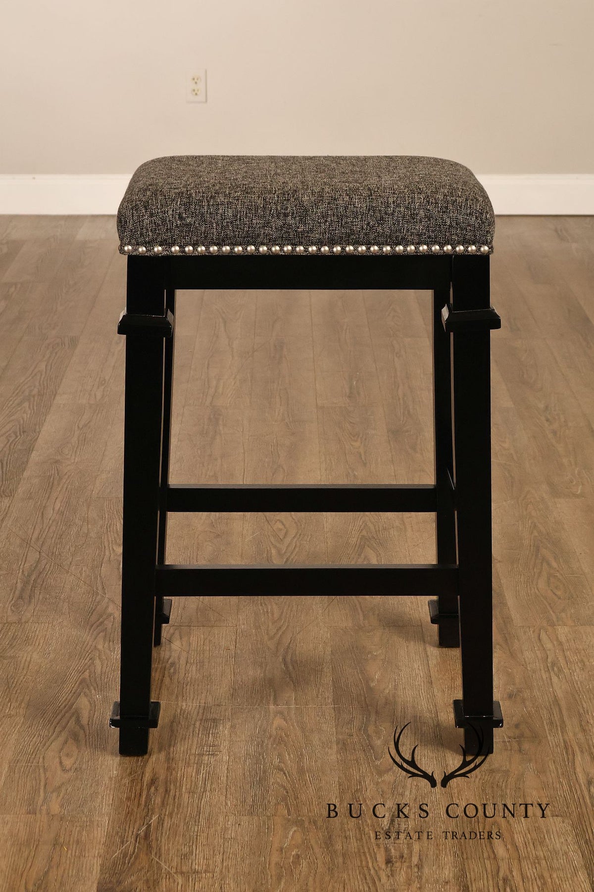 Linon Home Decor Set Of 4 Black Wood Upholstered Counter Stools