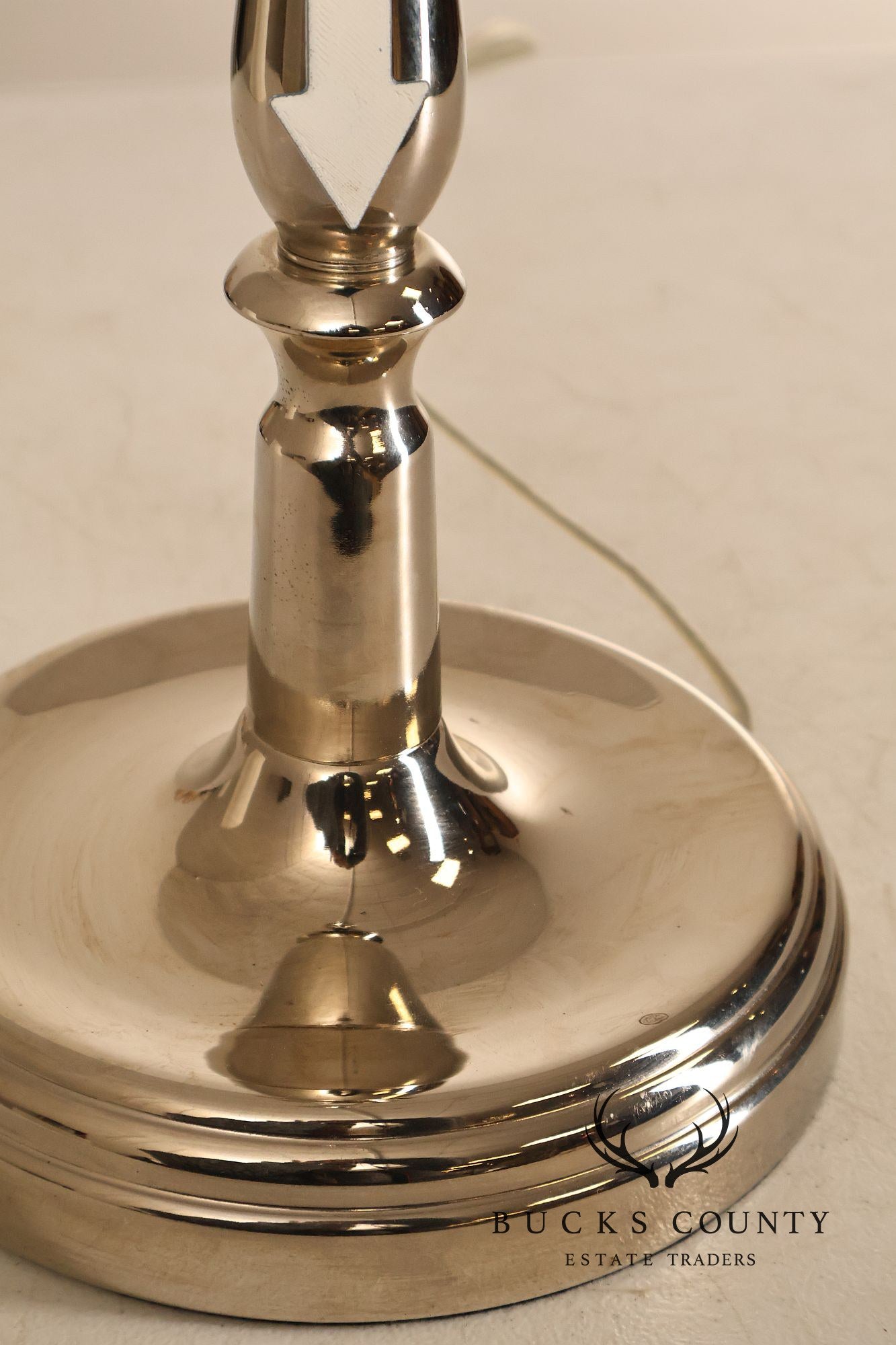 Ralph Lauren Pair of Chrome Candlestick Table Lamps