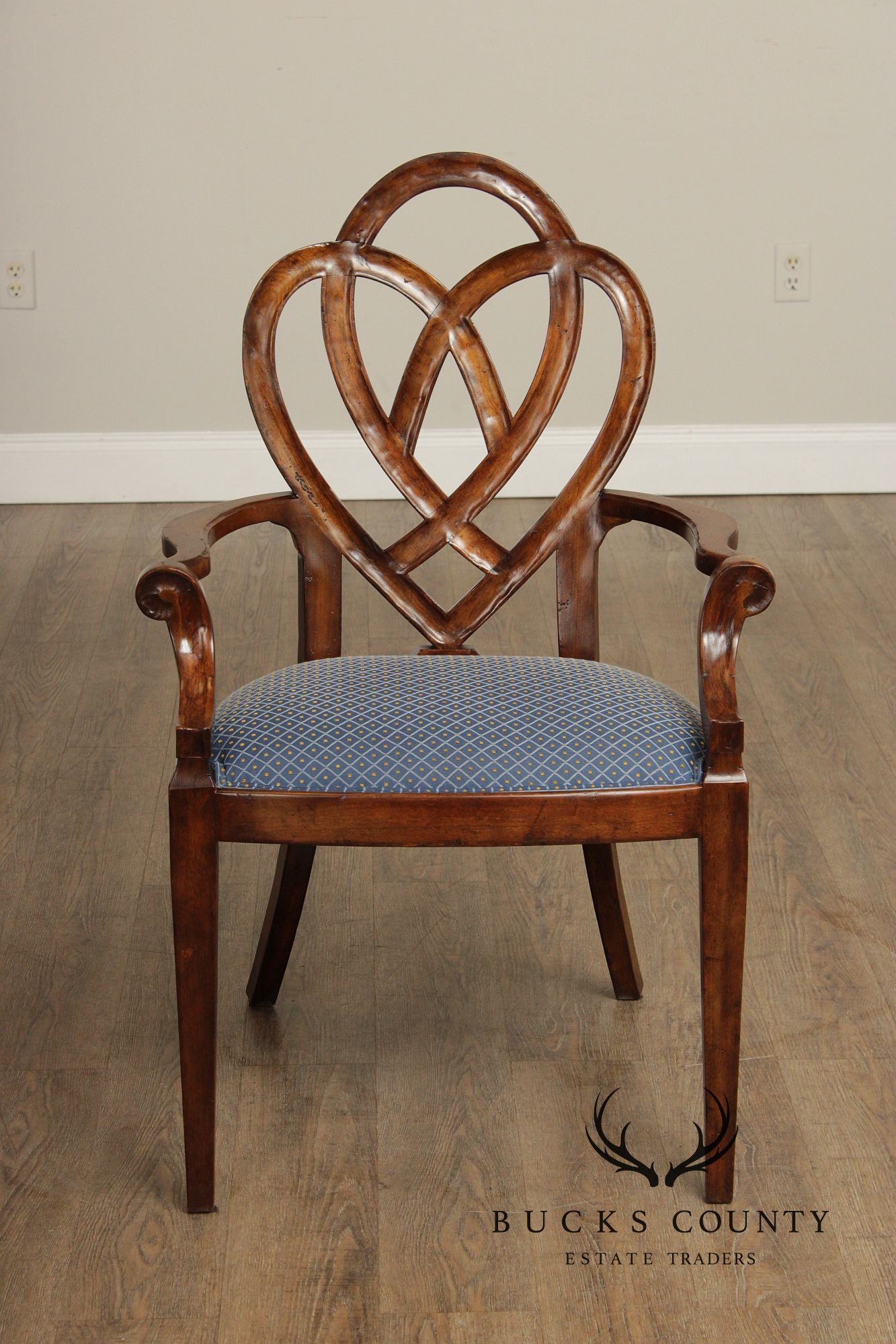 Ethan Allen Hepplewhite Style Set of Ten Ribbon Back Dining Chairs
