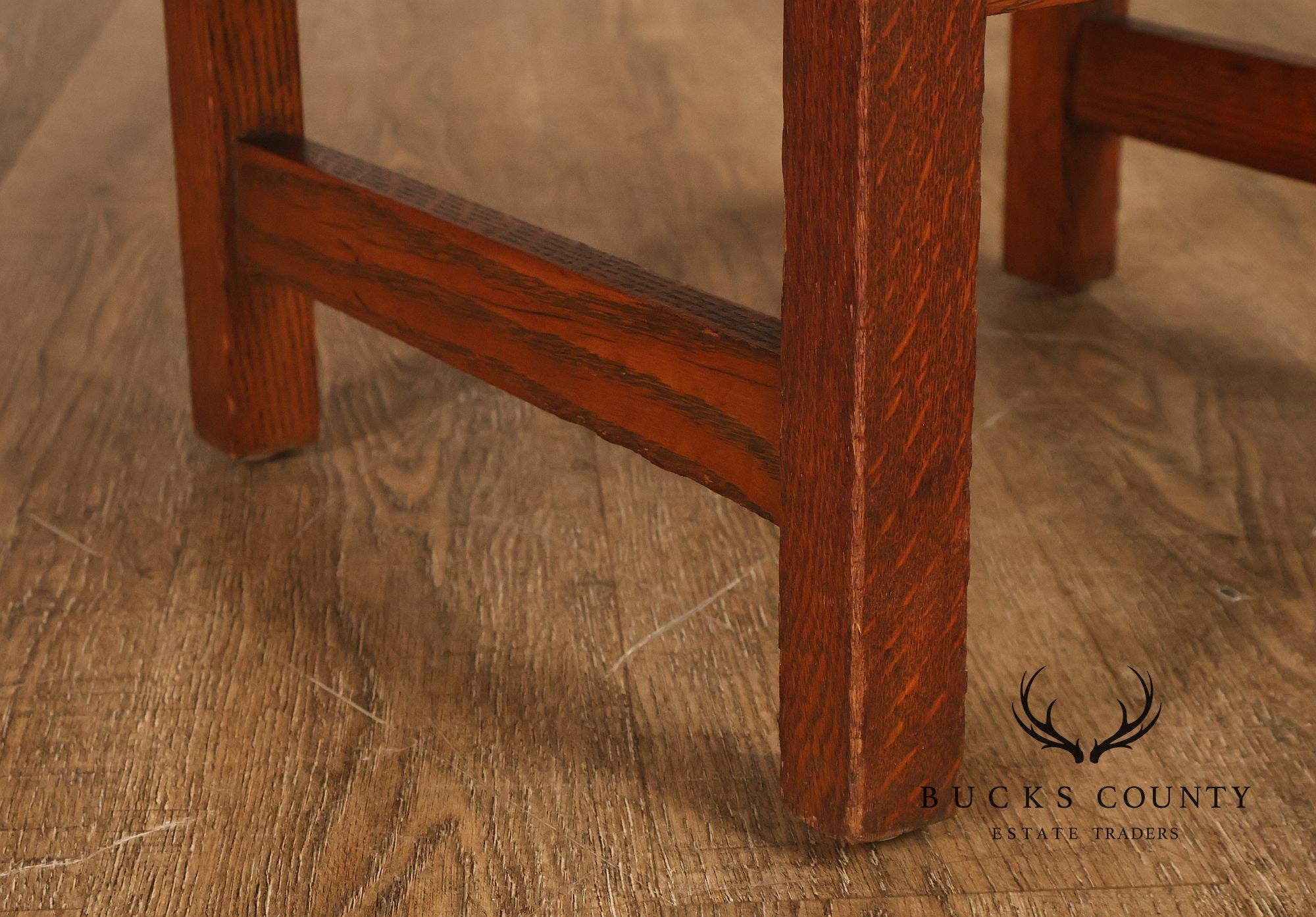 Antique American Arts & Crafts Mission Set Of 3 Oak Side Chairs