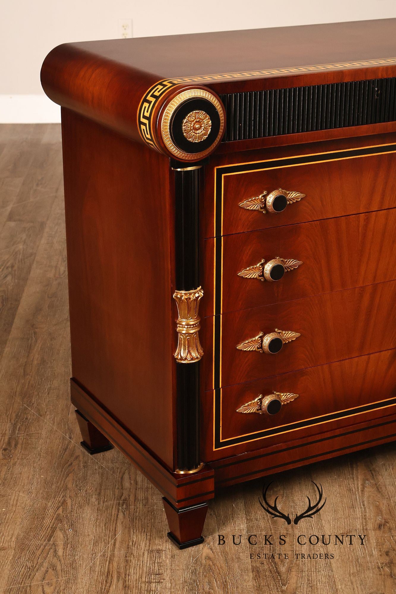 Mariner Neoclassical Empire Style Mahogany Ten Drawer Dresser