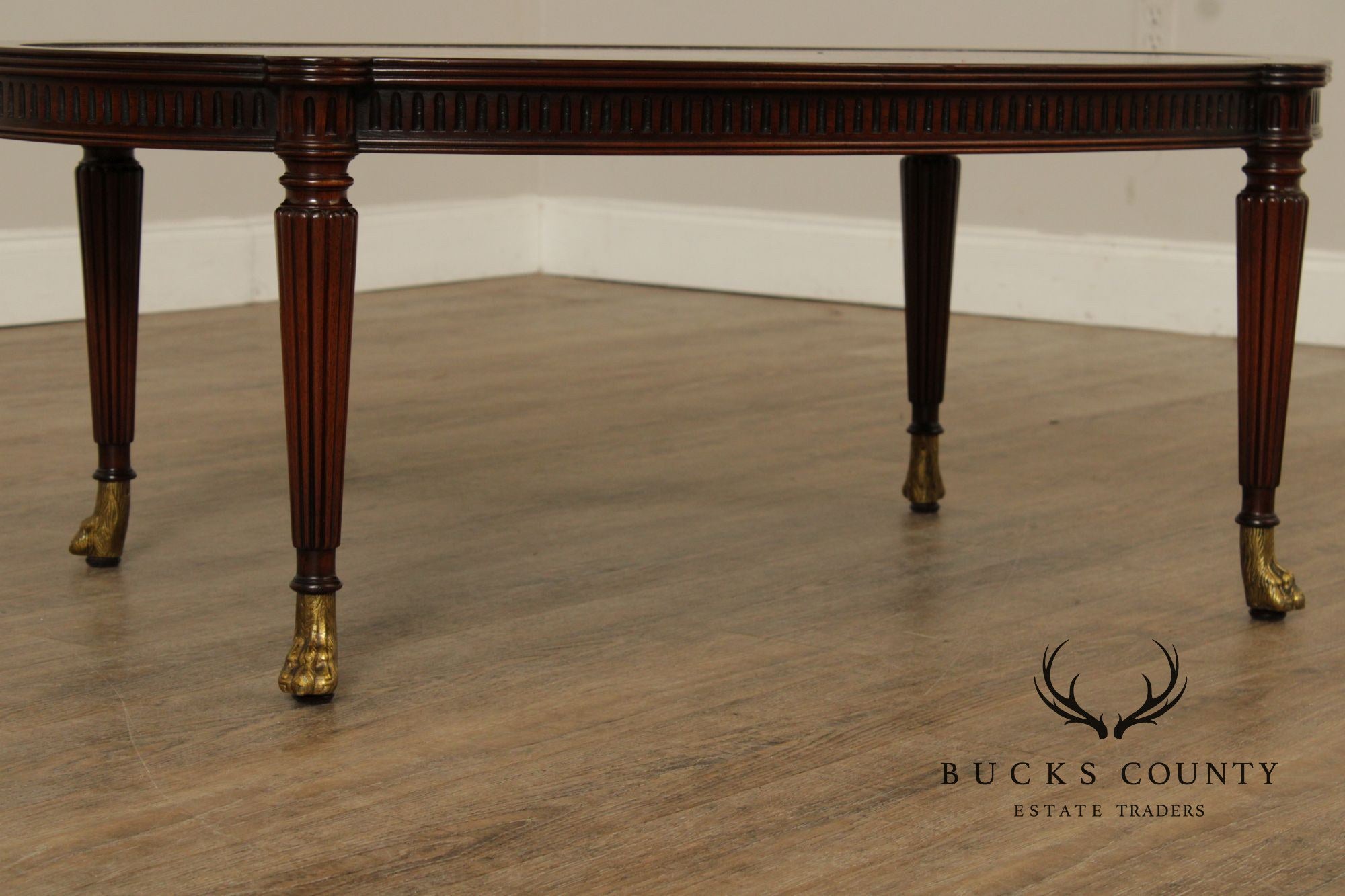 1940's Custom Regency Style Marble Top Mahogany Coffee Table