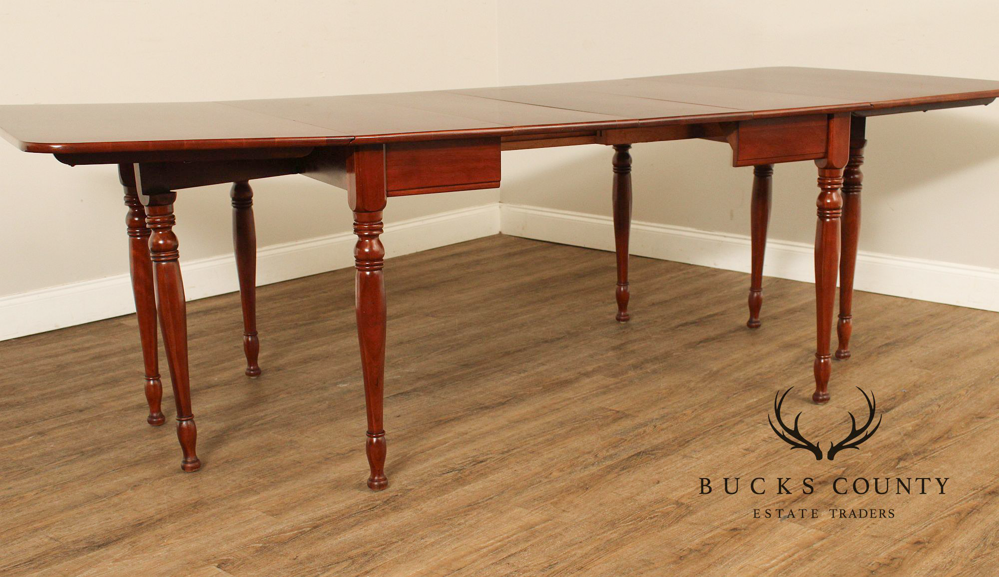 Sheraton Style Cherry Drop-Leaf Extendable Dining Table