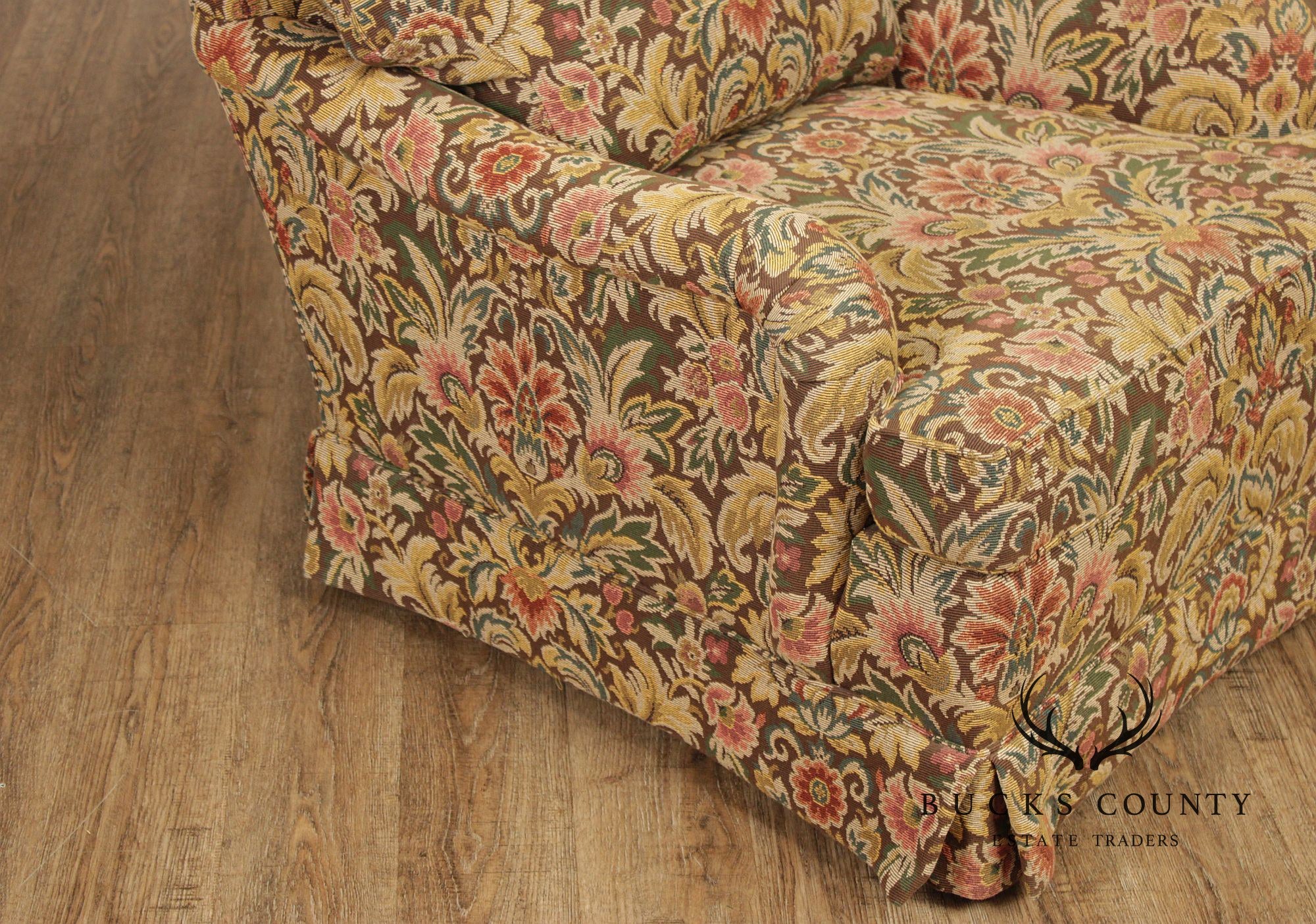 TRS Furniture Traditional Floral Upholstered Club Chair And Ottoman