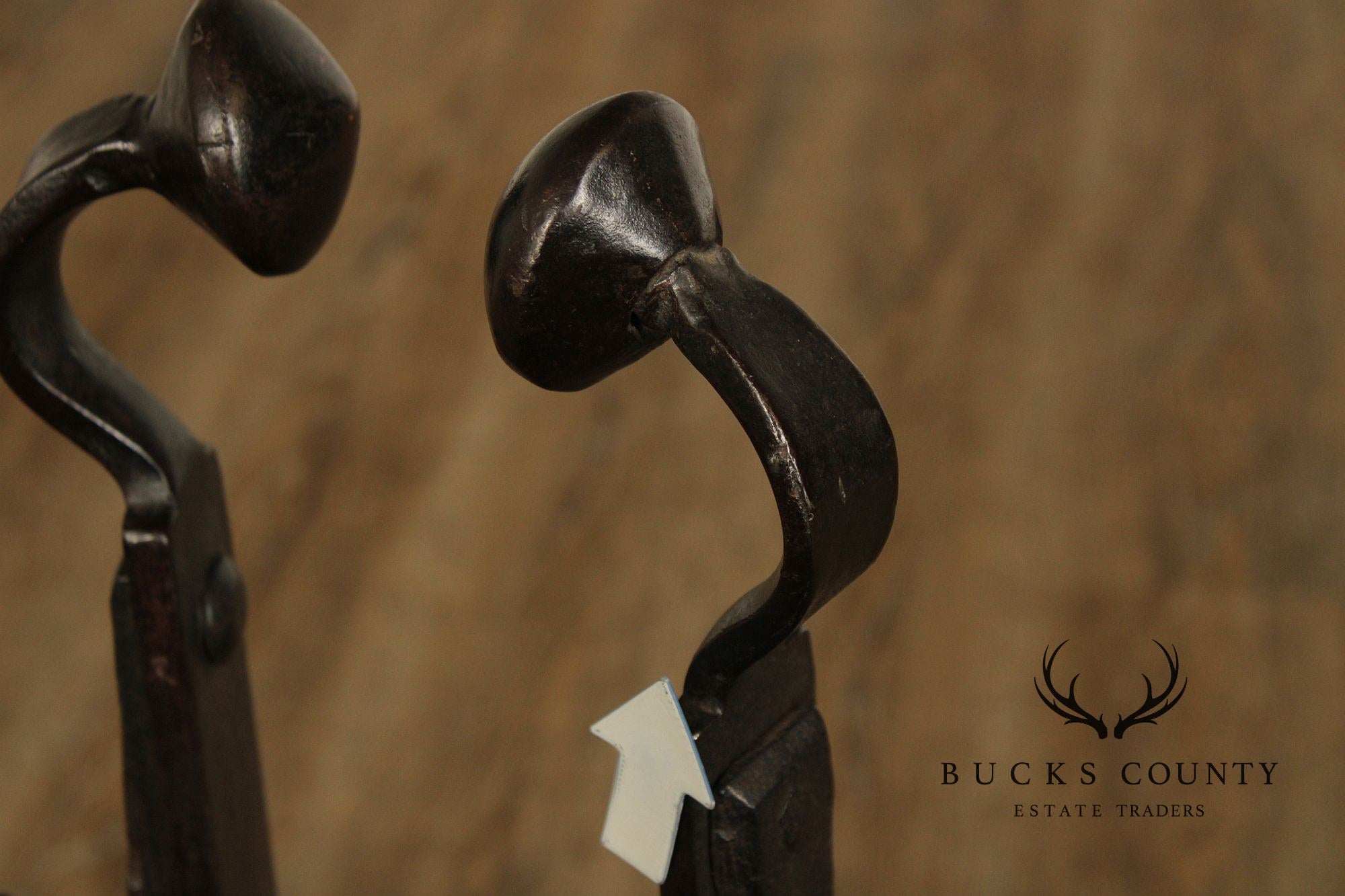 Antique Pair of Fireplace Hand Forged Andirons