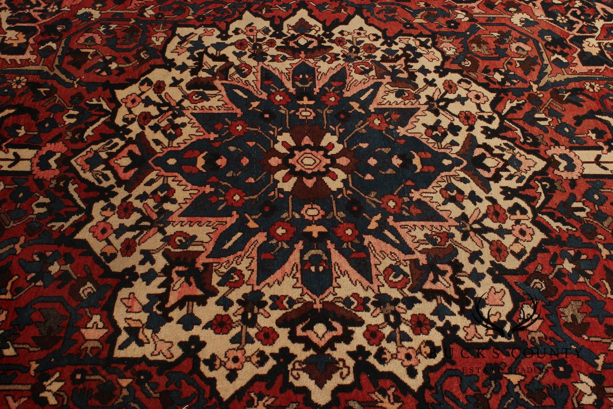 Vintage Persian Hand Knotted Heriz Area Rug 8' 9" x 11' 11"