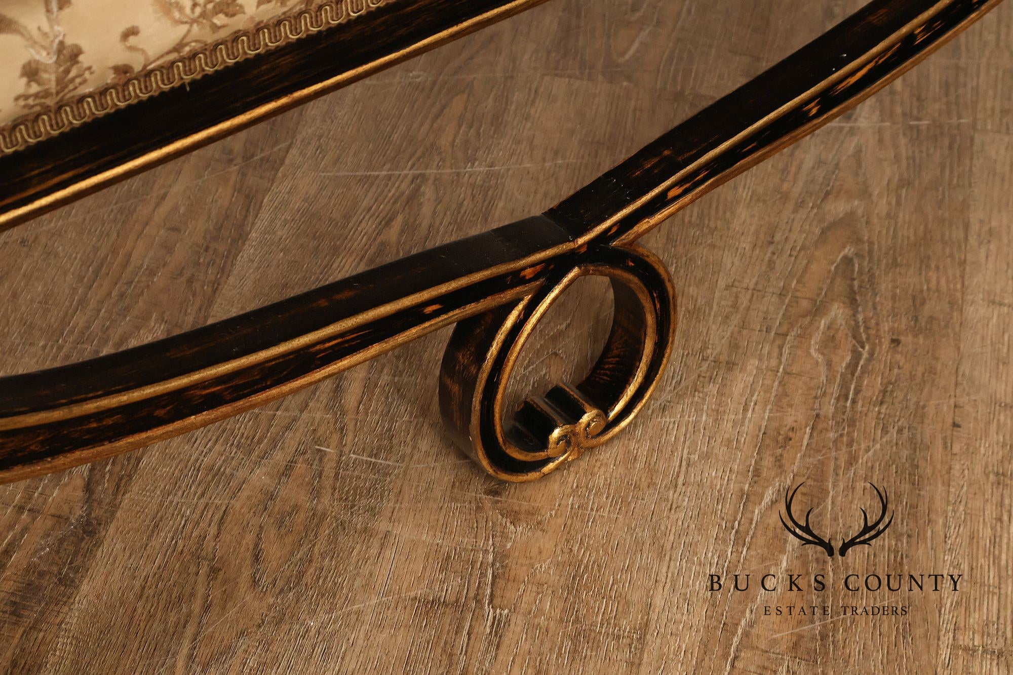 Armando Rho Regency Style Settee Bench Black and Gold