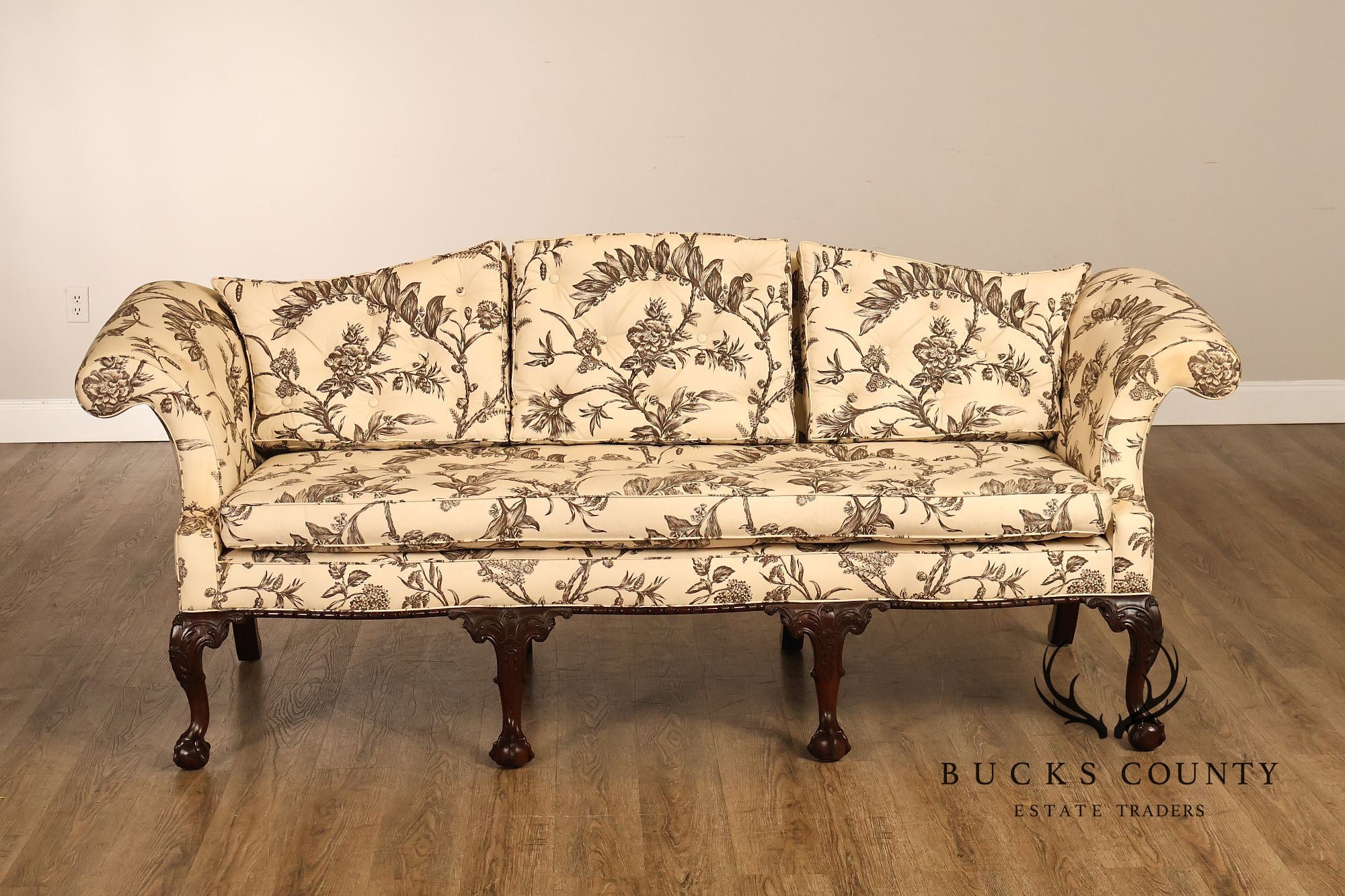 Baker Williamsburg Reproductions Camelback Sofa