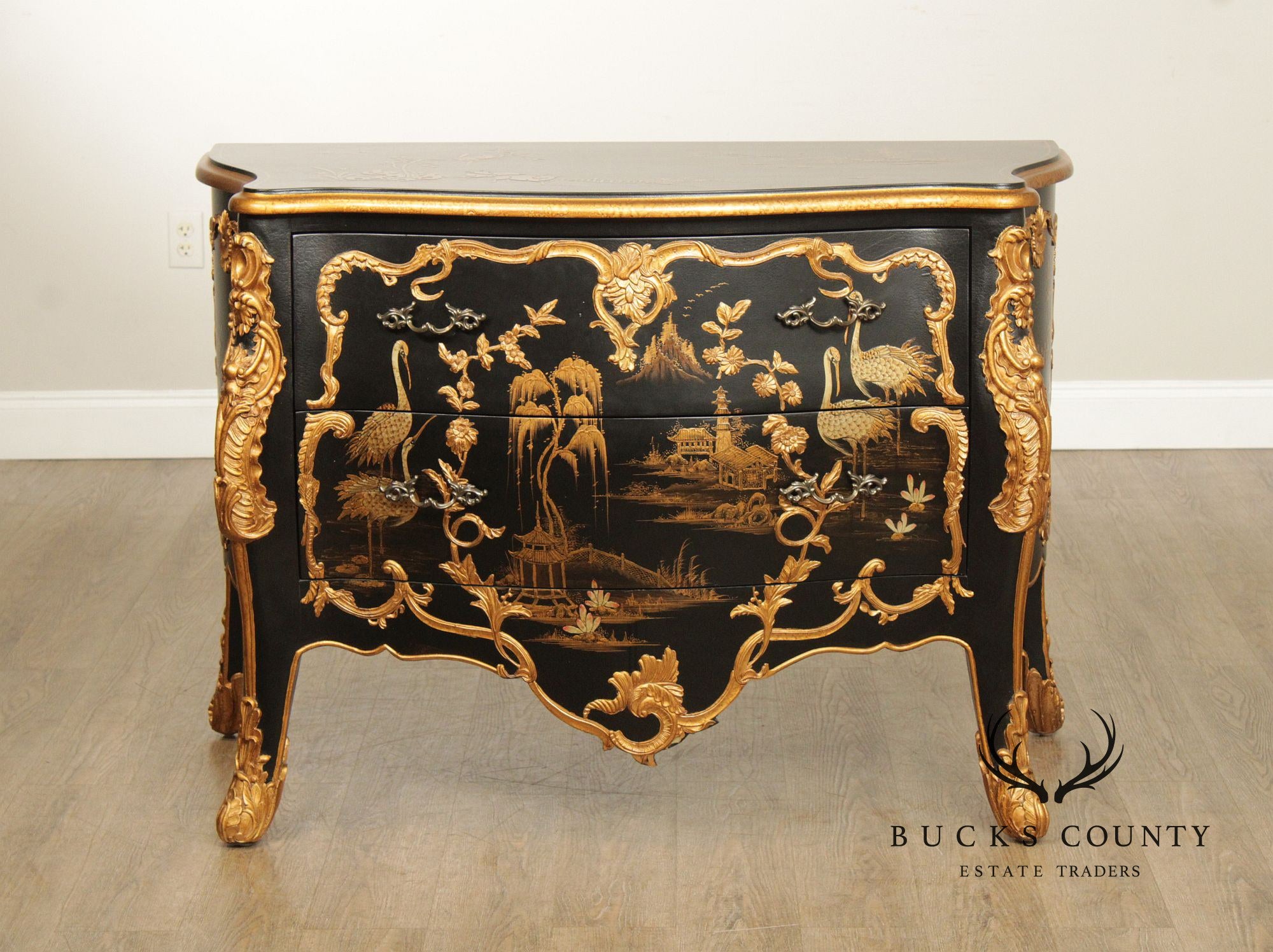 French Louis XV Style Ormolu Mounted Chinoiserie Commode