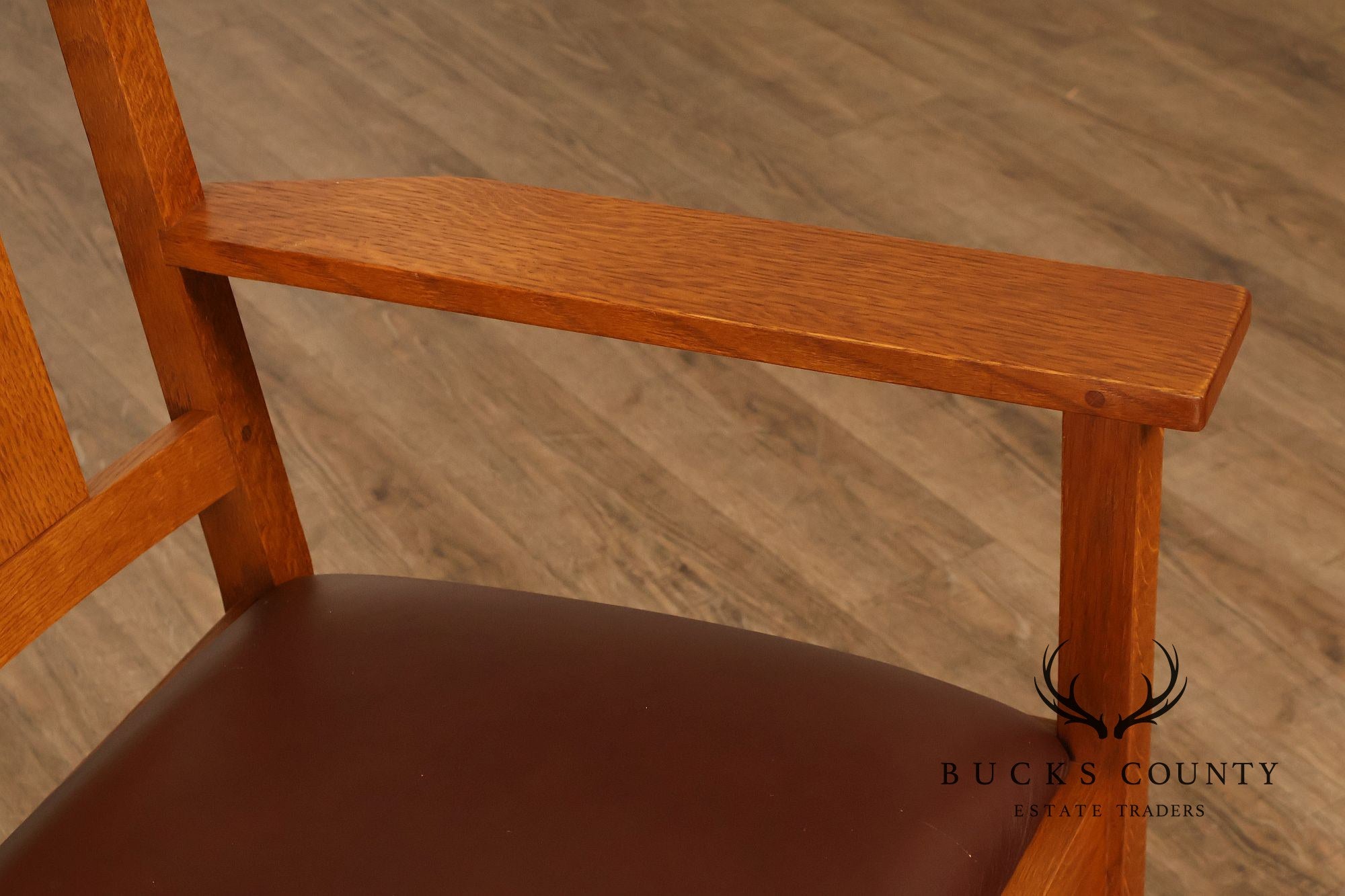 Stickley Mission Collection Set of Six Harvey Ellis Oak Dining Chairs