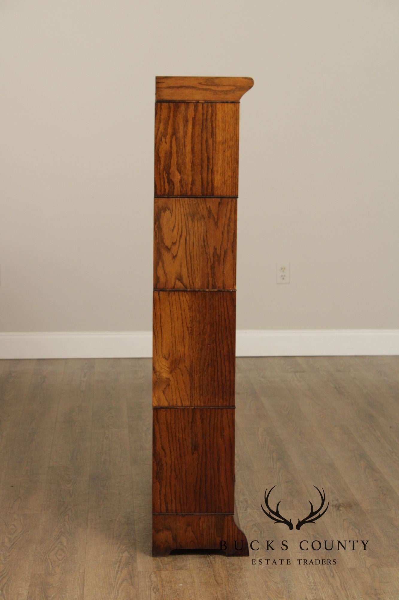 Pearson Antique Oak Four Stack Barrister Bookcase