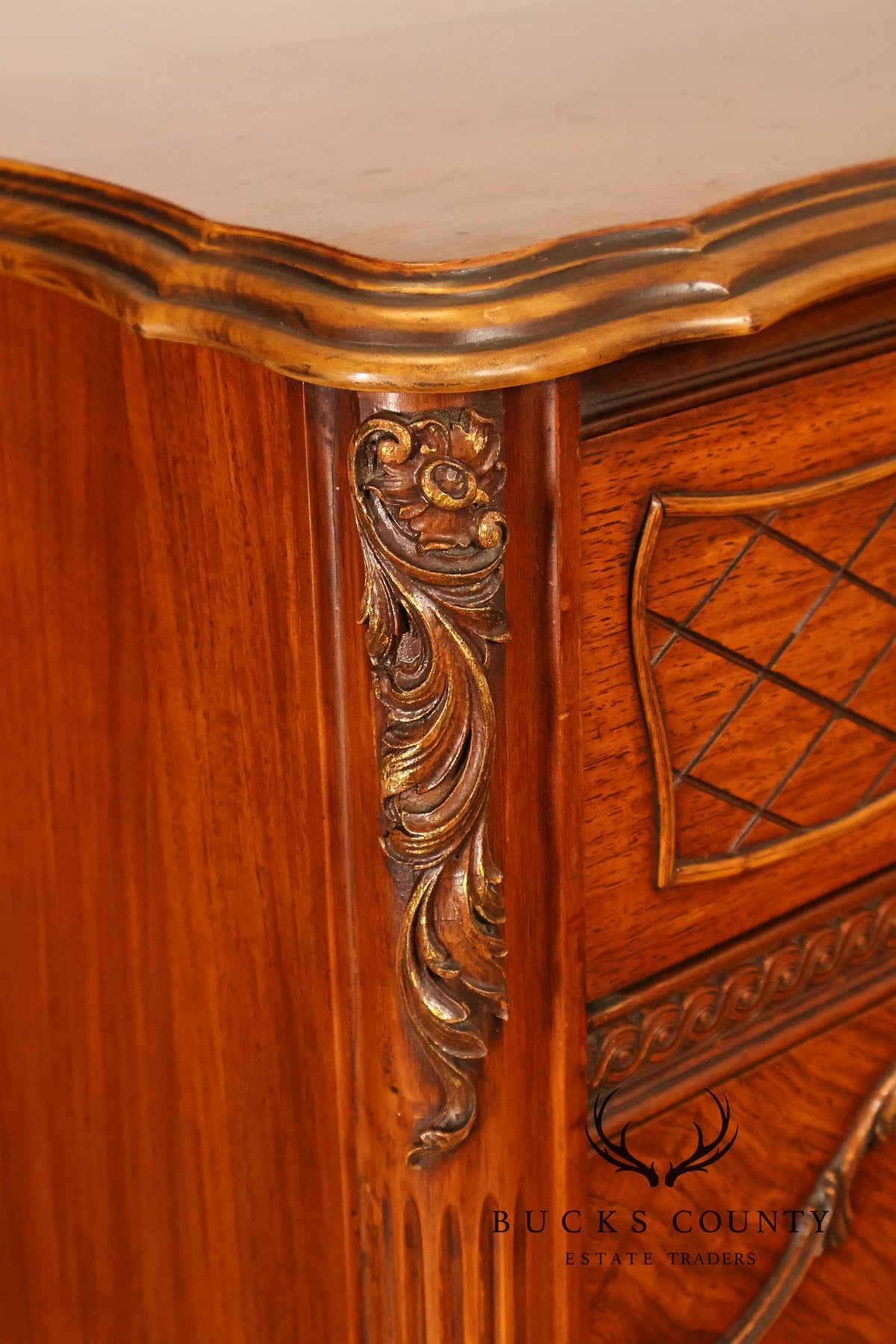 French Louis XV Style Satinwood High Chest Of Drawers