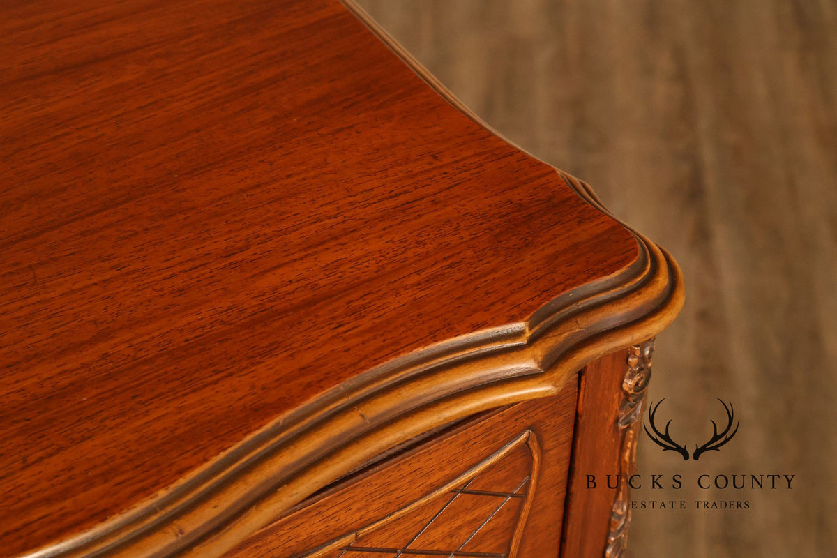 French Louis XV Style Satinwood High Chest Of Drawers