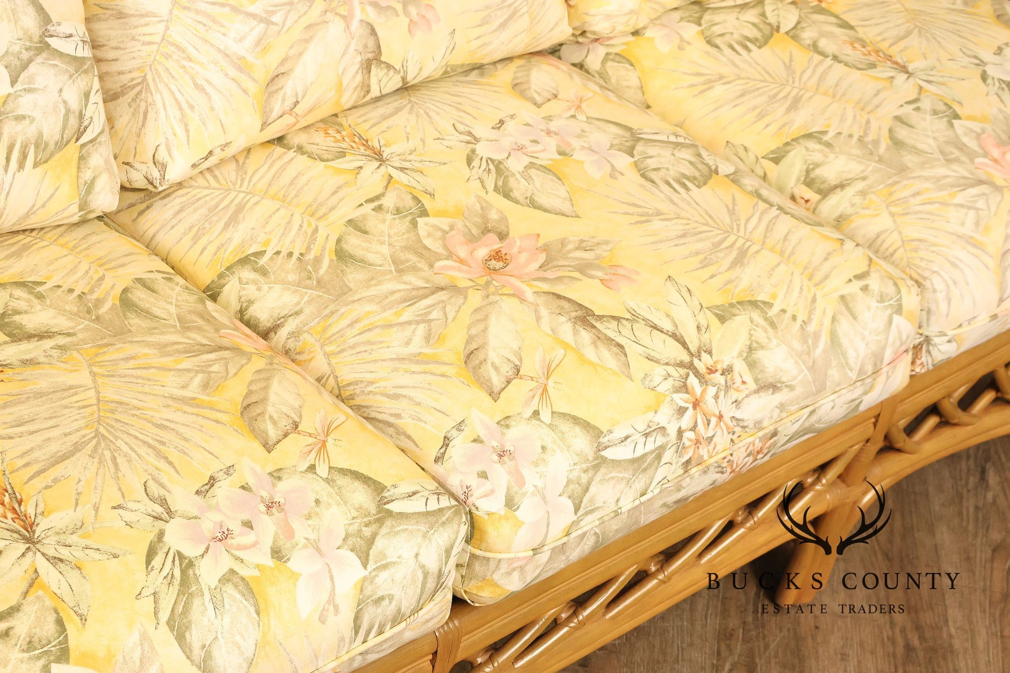 TradeWinds Rattan Sofa With Upholstered Cushions