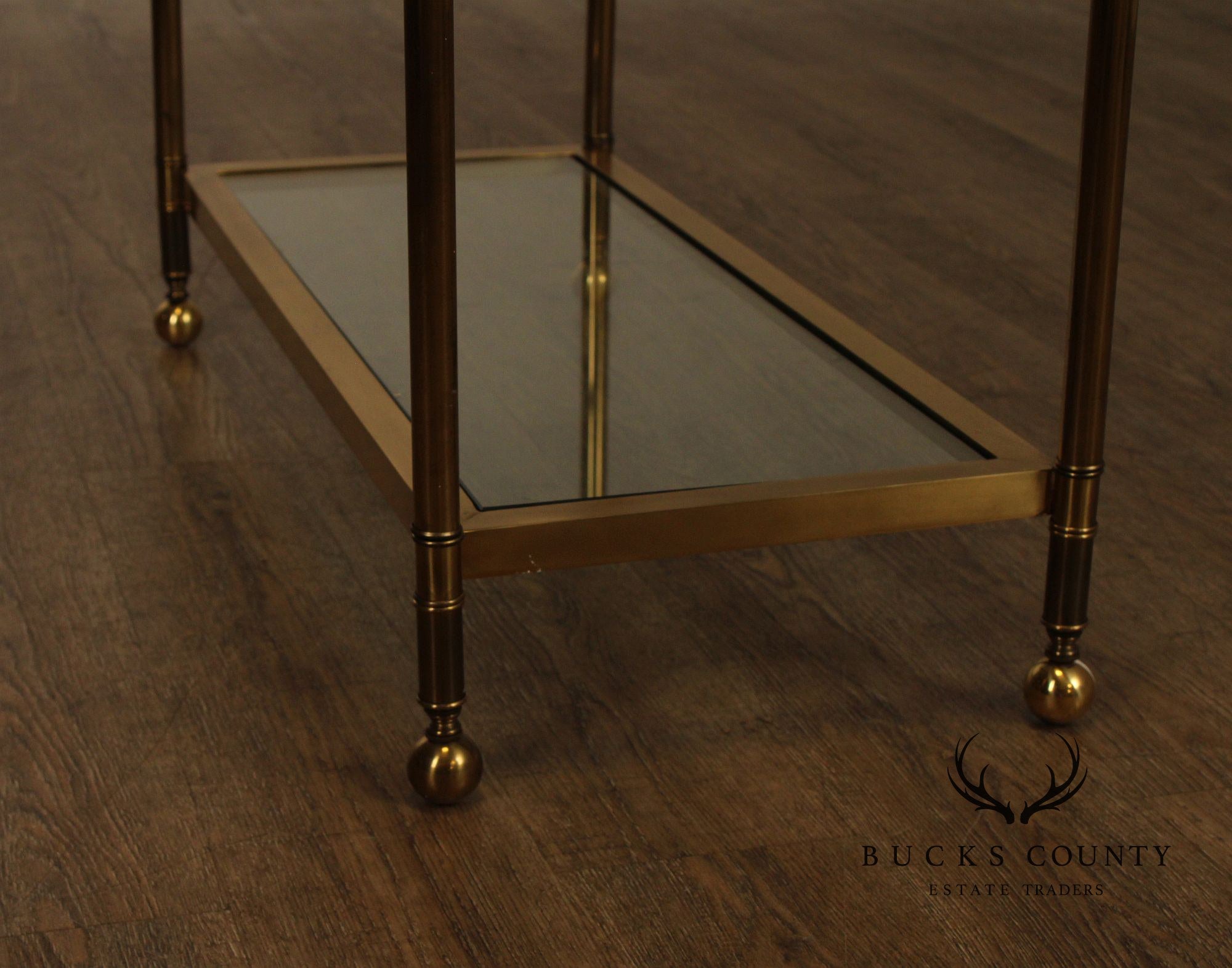 Mid Century Modern Brass and Glass Etagere Bookshelf