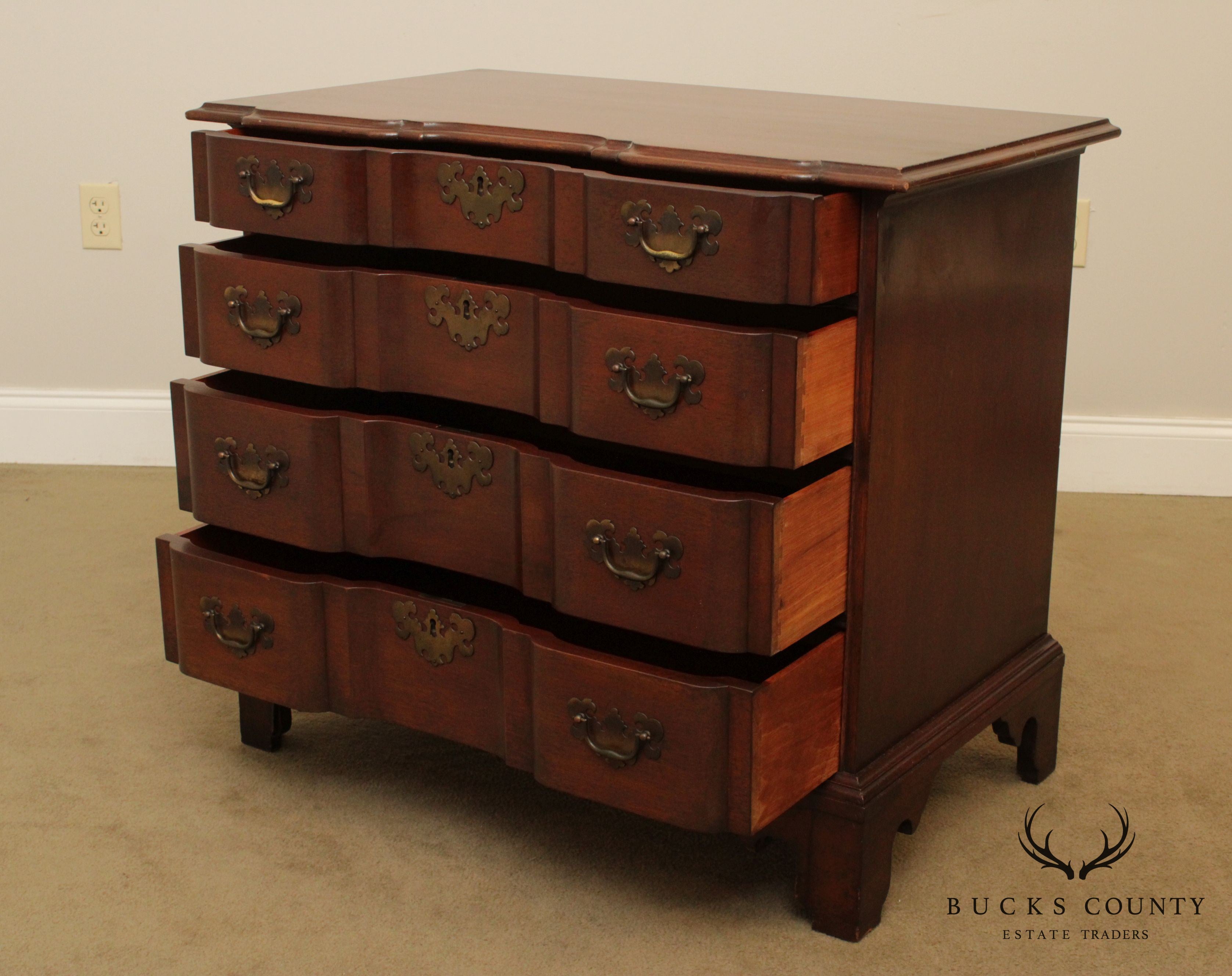 Colonial Mfg. Co. Edison Institute Museum Reproduction Chippendale Mahogany Block Front Chest