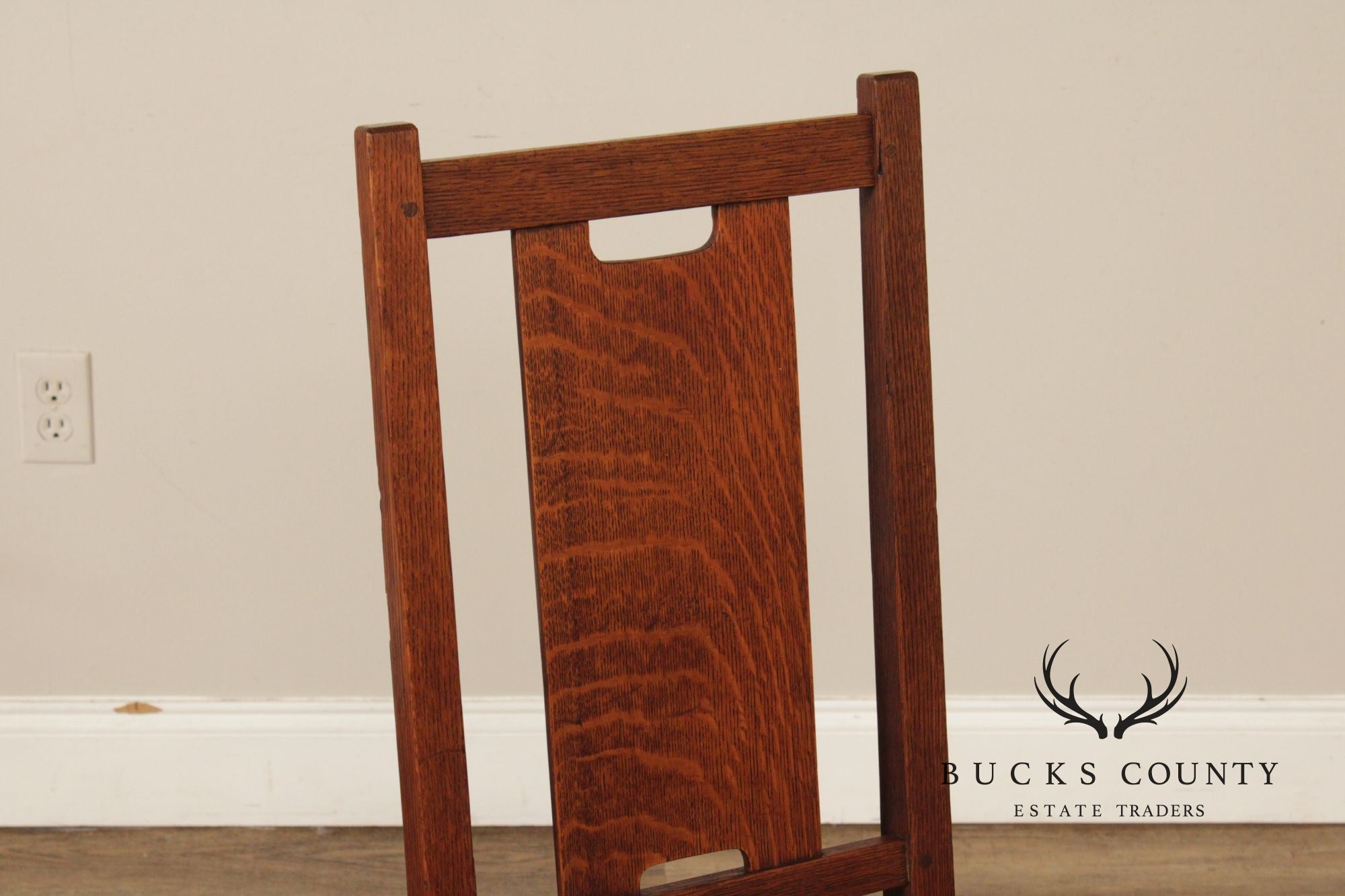 Gustav Stickey Antique Mission Oak H-Back Side Chair