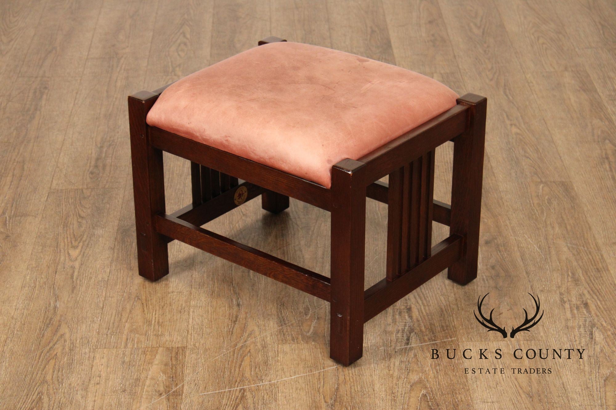 Stickley Mission Collection Oak and Leather Footstool