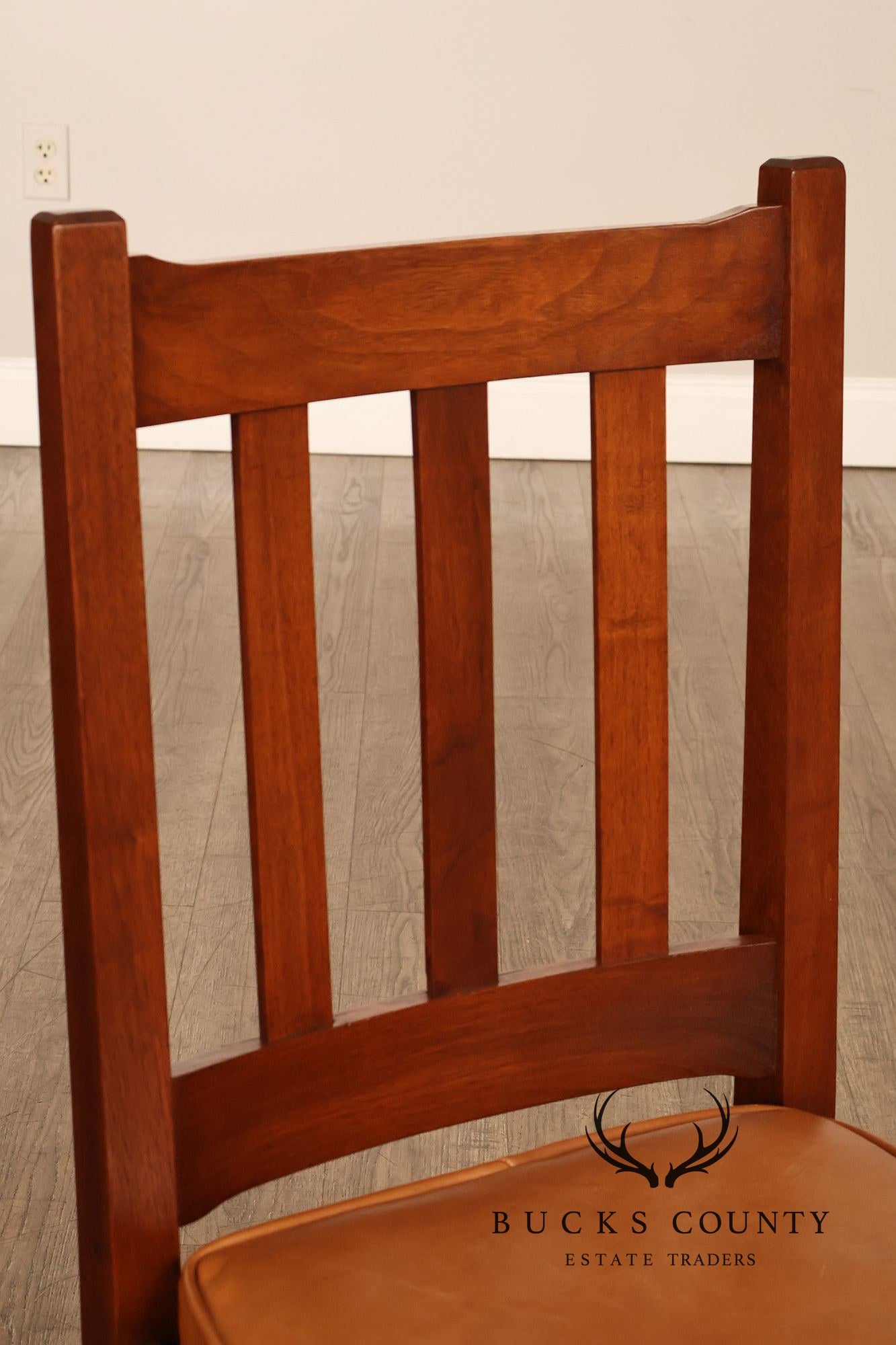 Mission Style Oak And Leather Dining Chairs