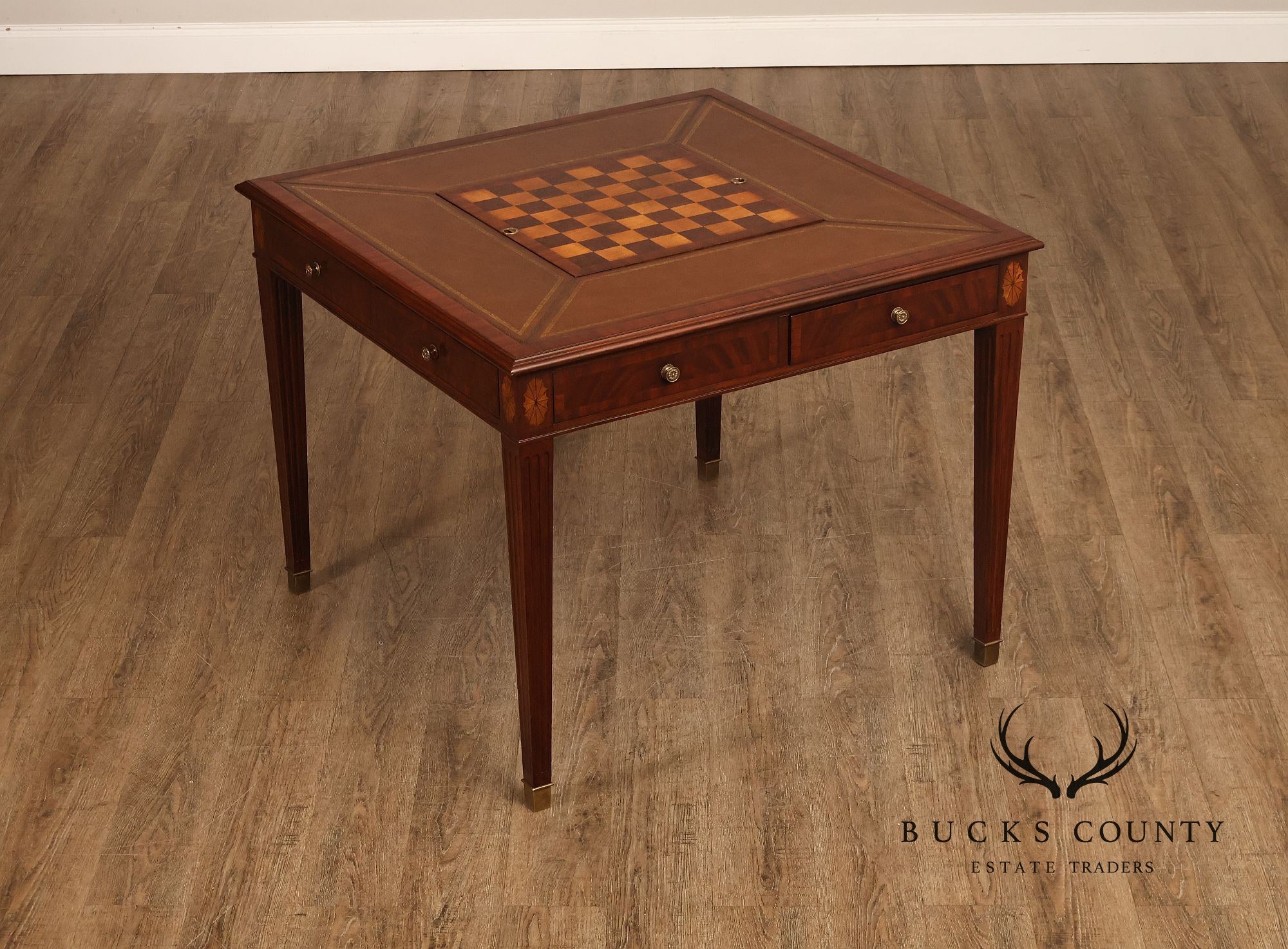 Scarborough House Federal Style Inlaid Mahogany Square Game Table