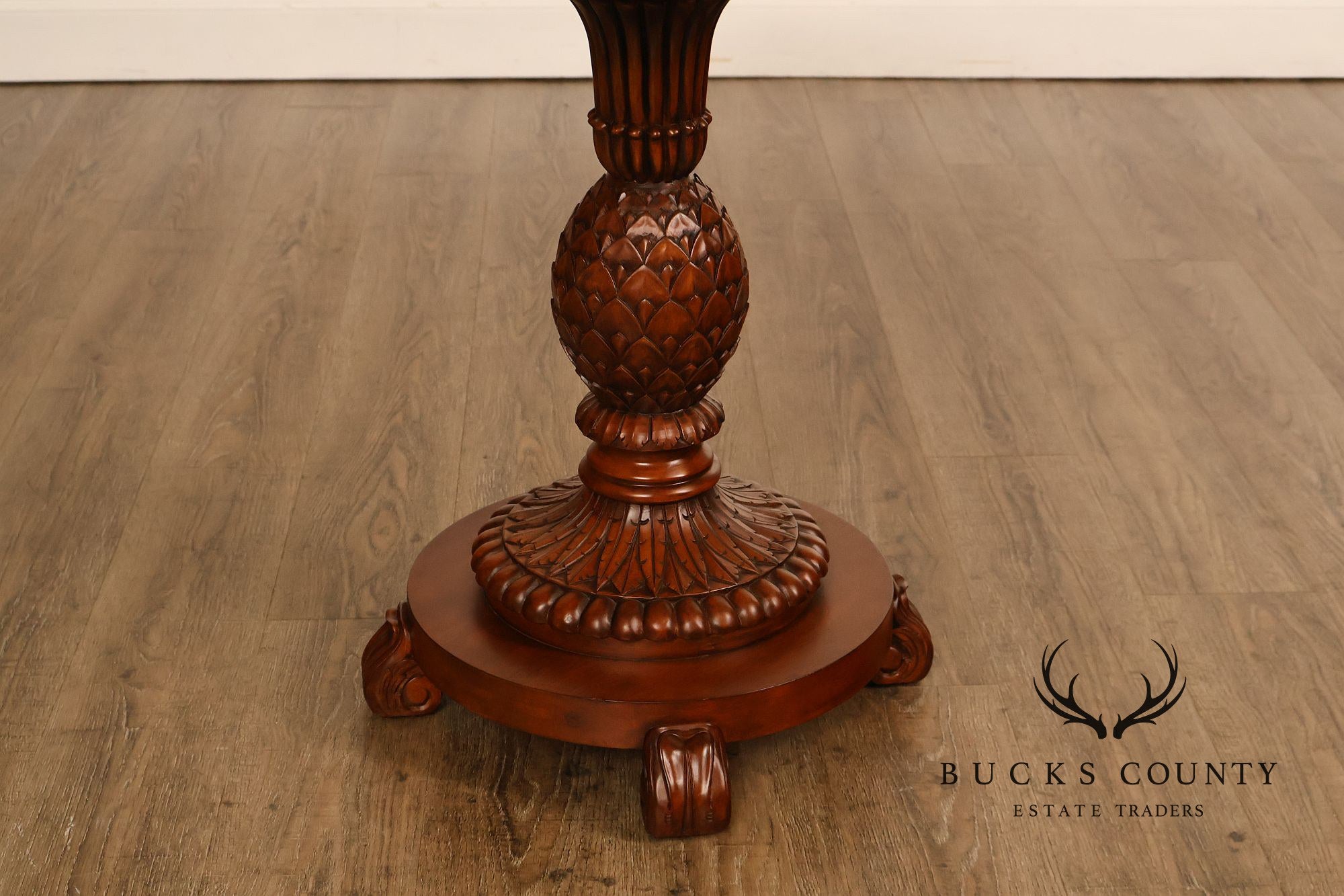 Ethan Allen Round Pineapple Pedestal Side Table