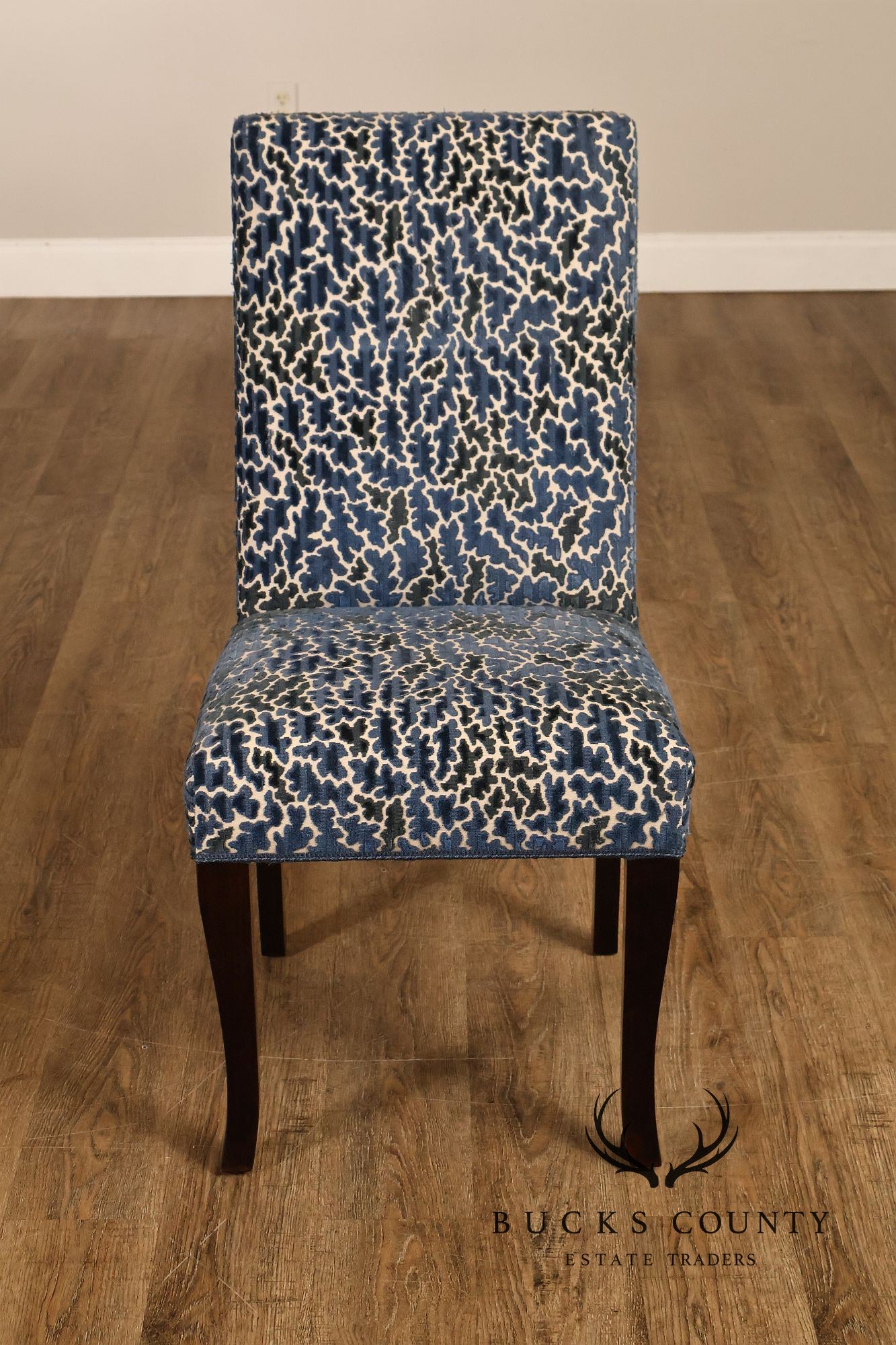 Contemporary Set of Eight Upholstered Dining Chairs