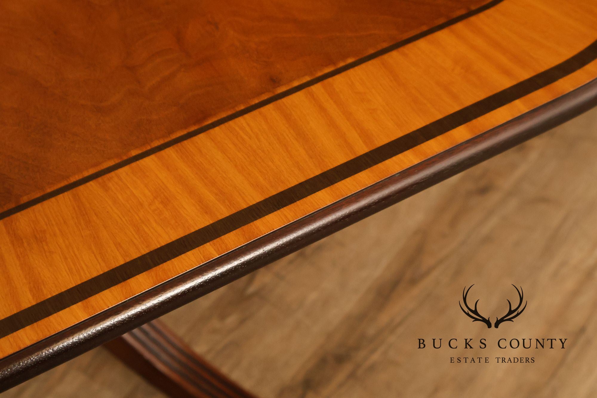 Baker Stately Homes Mahogany Double Pedestal Extendable Dining Table