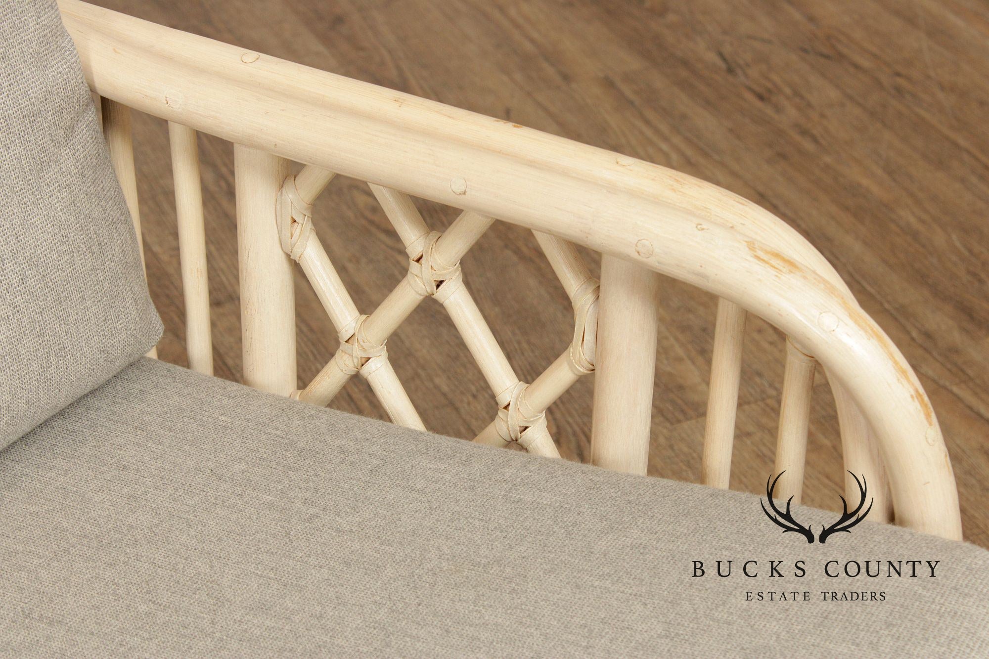 Brighton Pavilion Style Vintage Rattan Three-Seat Sofa