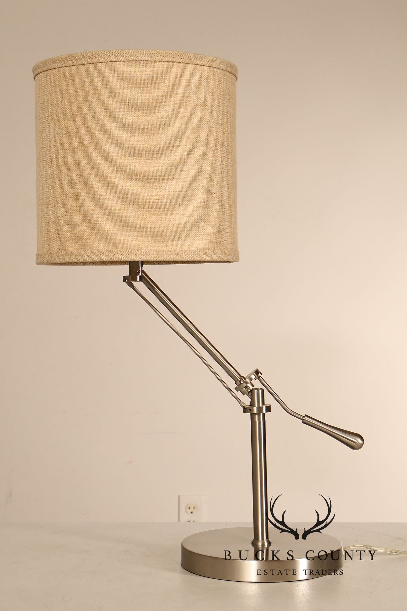 Contemporary Nickel Cantilever Table Lamp