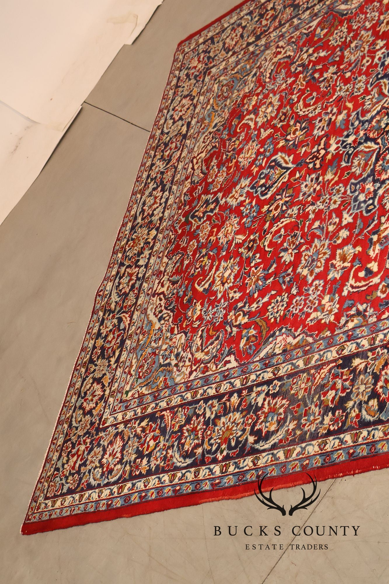Hand Knotted Persian Style Vintage Wool Area Rug Red Field Floral Medallion