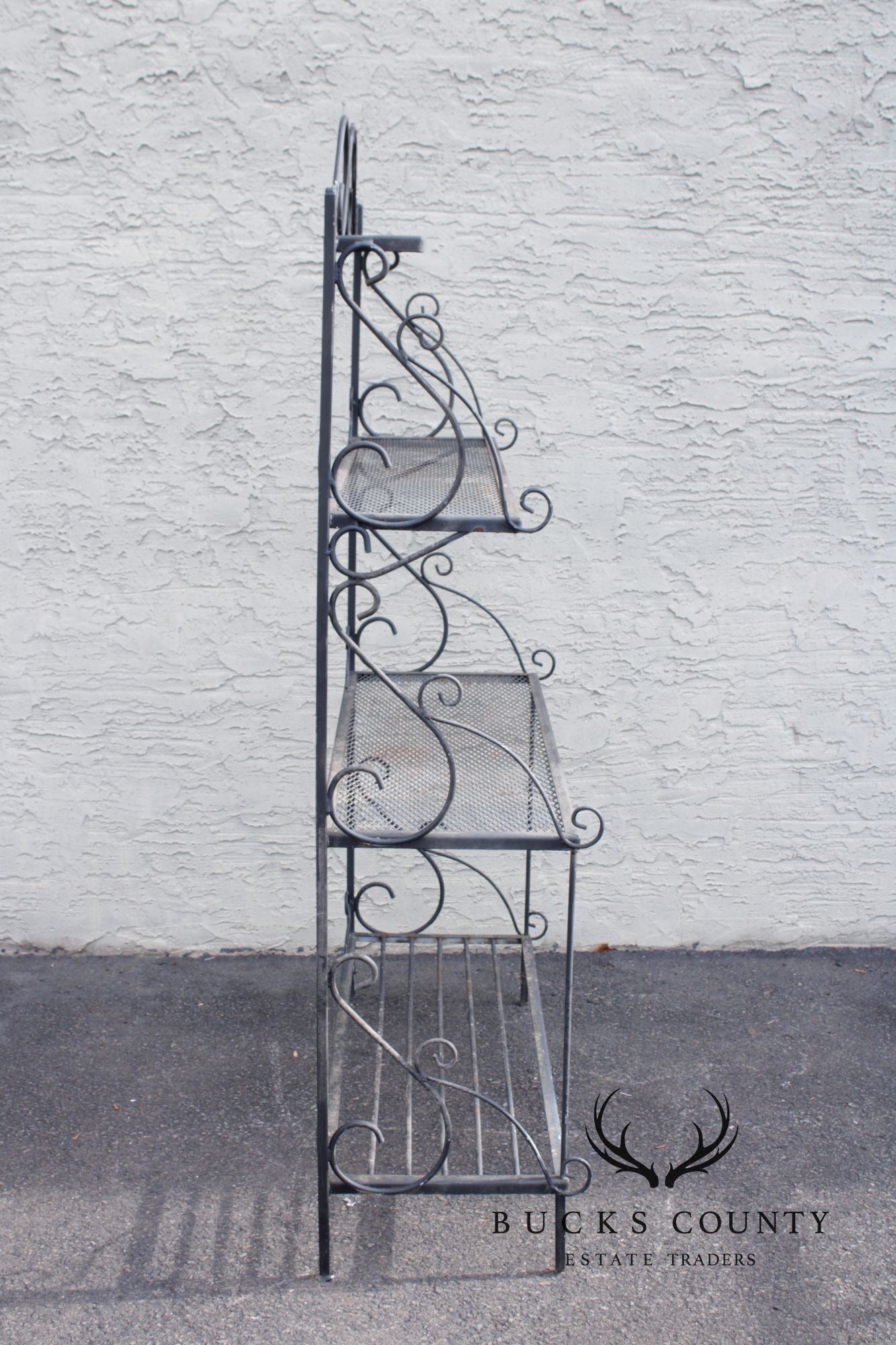 French Style Wrought Iron Three-Tier Outdoor Baker's Rack