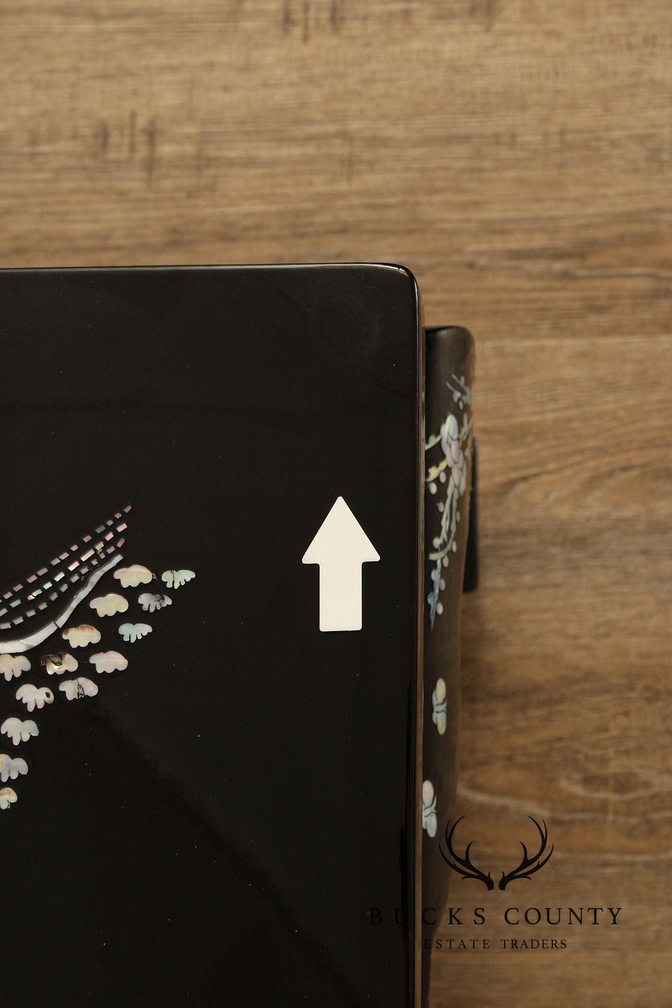 Korean Vintage Black Lacquer And Mother of Pearl Inlaid Coffee Table