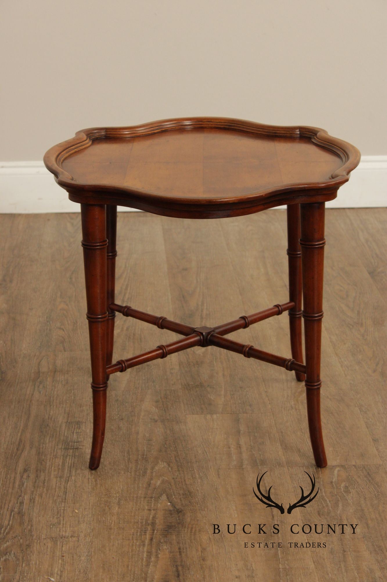 Vintage Faux Bamboo Side Table