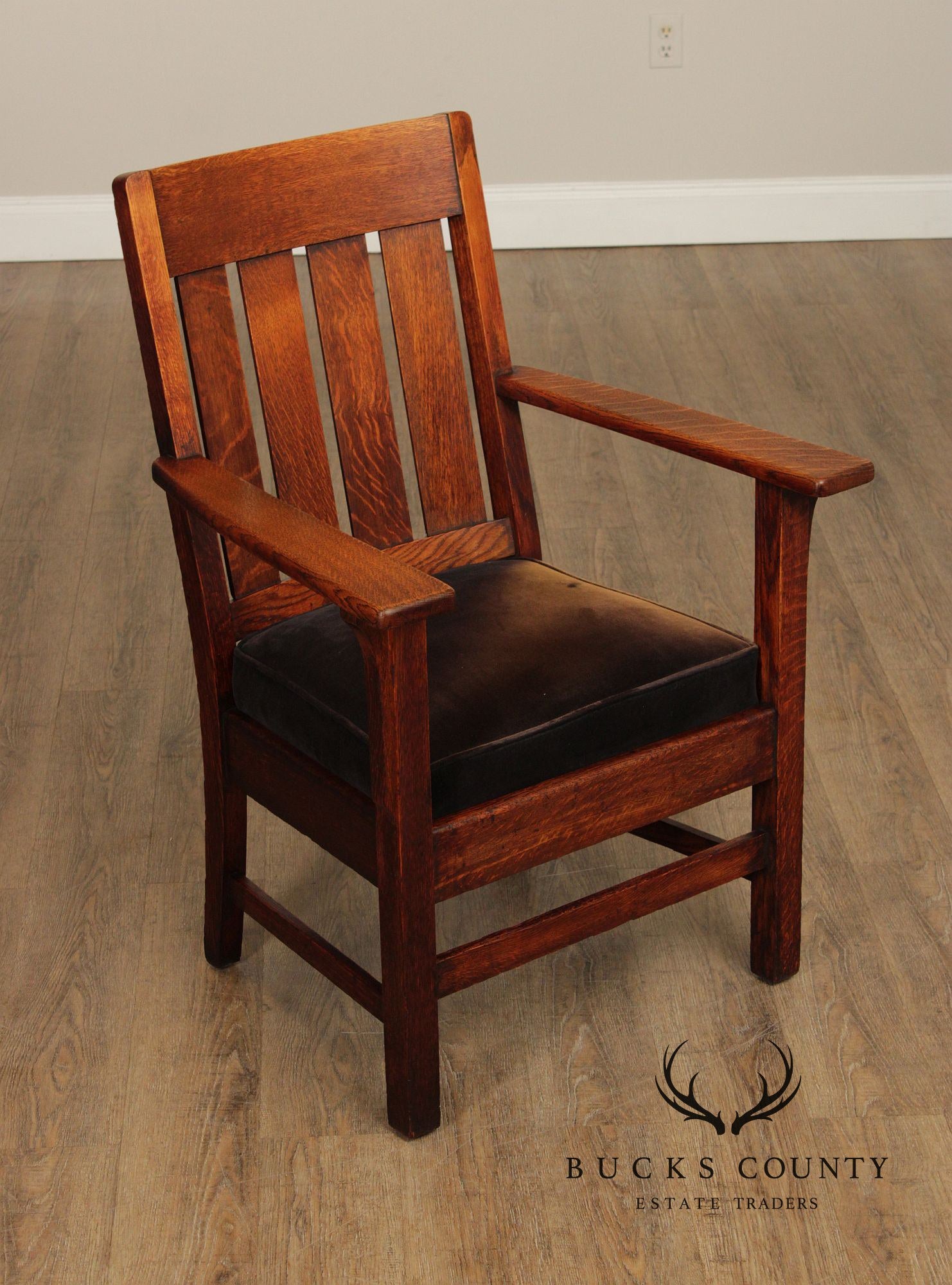 Antique Mission Oak Armchair