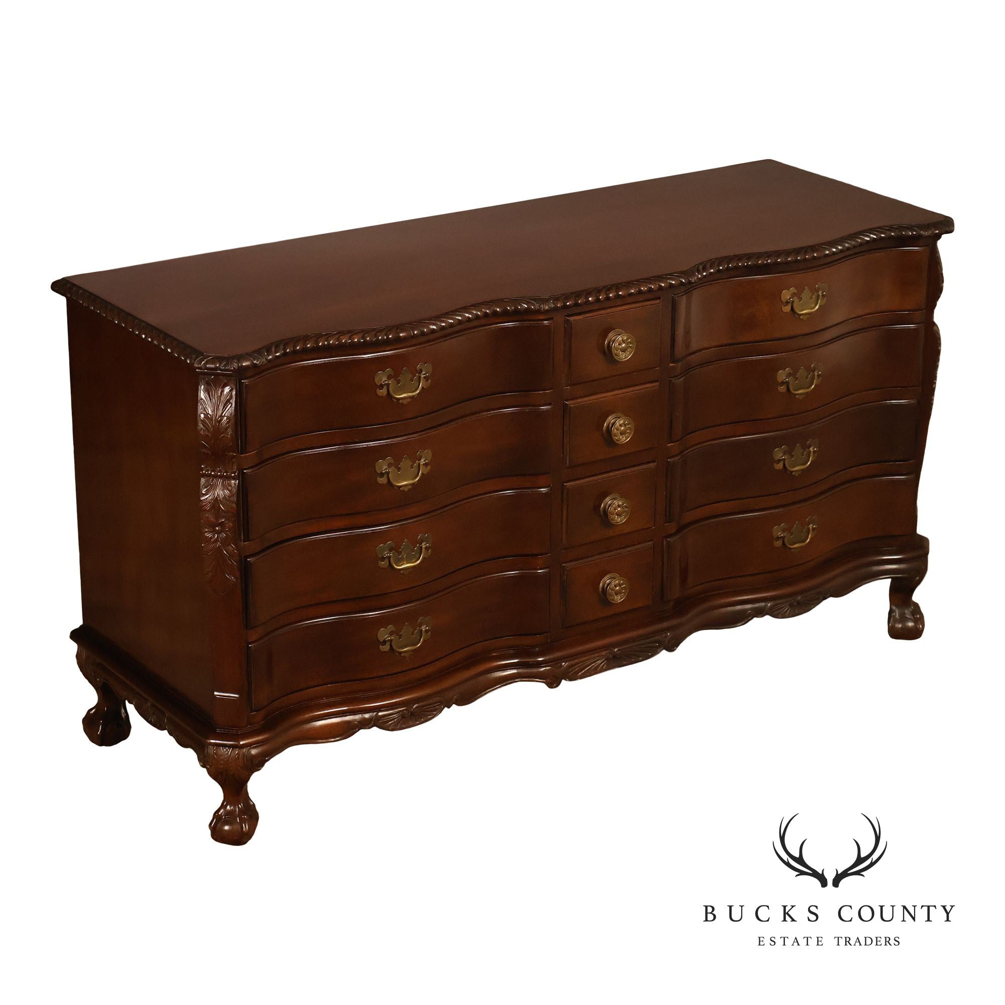 H. Feldenkreis Philadelphia Custom Mahogany Serpentine Front Dresser