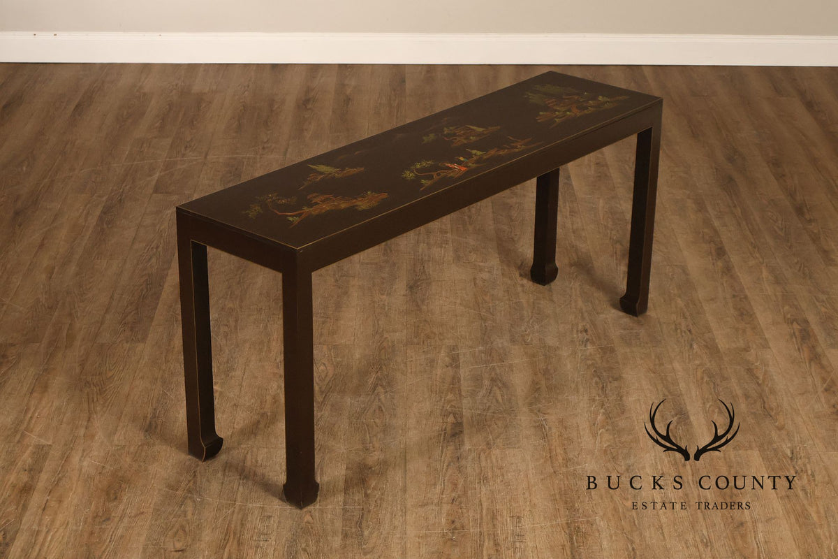Custom Chinoiserie Style Painted Console Table