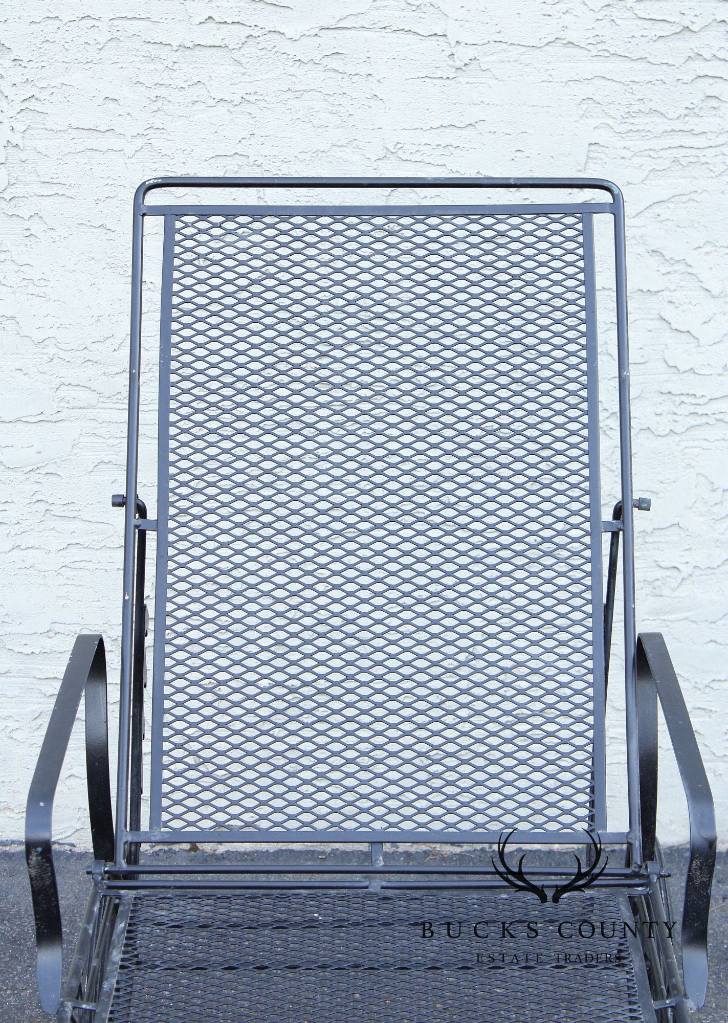 Vintage Wrought Iron Outdoor Patio Chaise Lounge