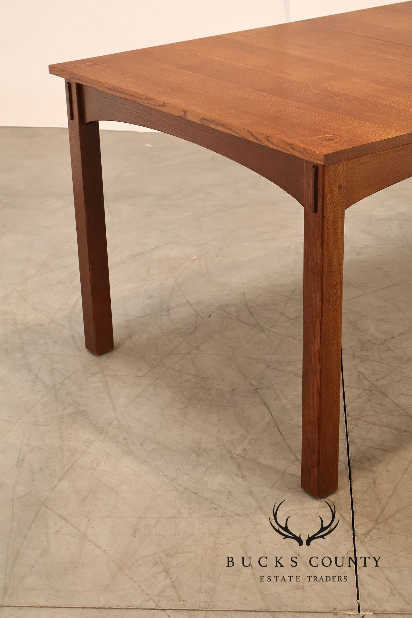 Stickley Mission Collection Harvey Ellis Inlaid Oak Extendable Dining Table