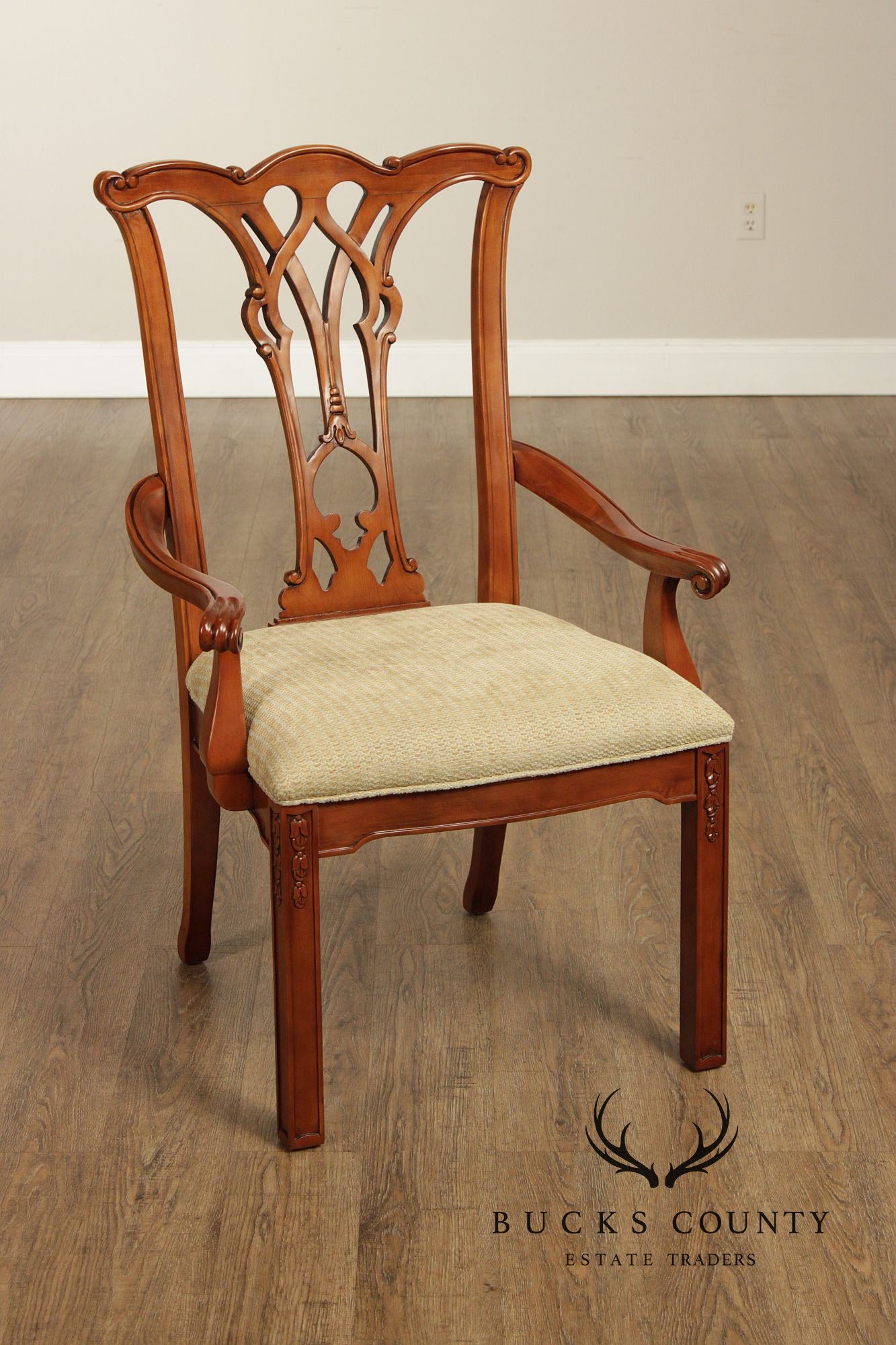 Harden Chippendale Style Set of Six Cherry Dining Chairs