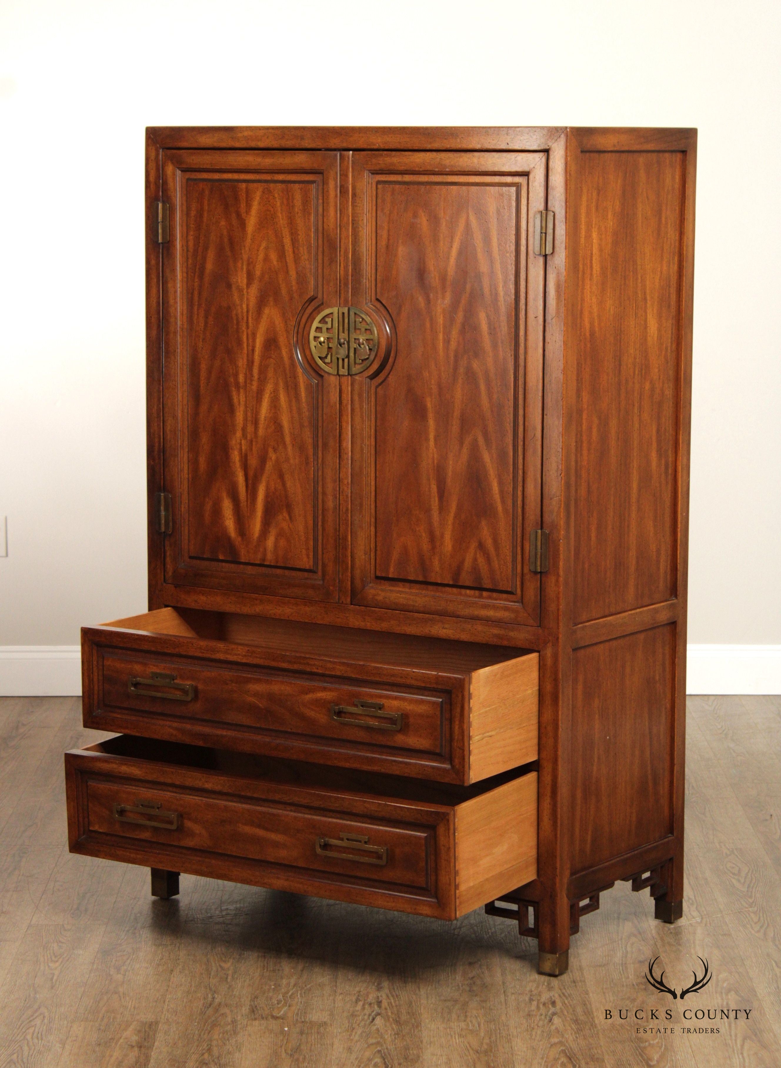 Century Furniture Chinoserie Mahogany Armoire