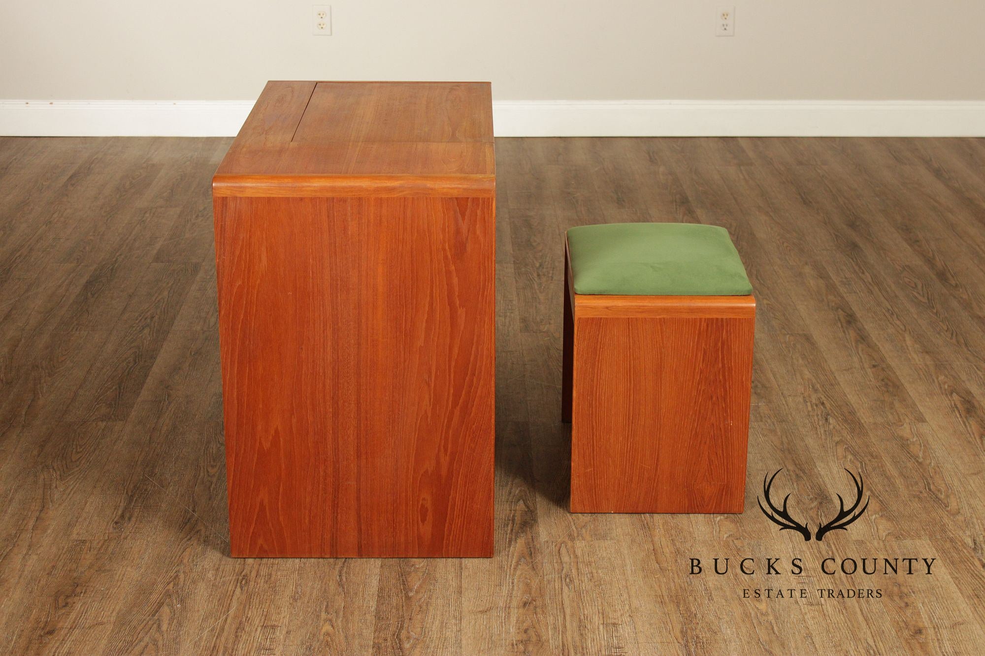 Schreiber’s Møbelfabrik Mid Century Danish Teak Vanity With Bench