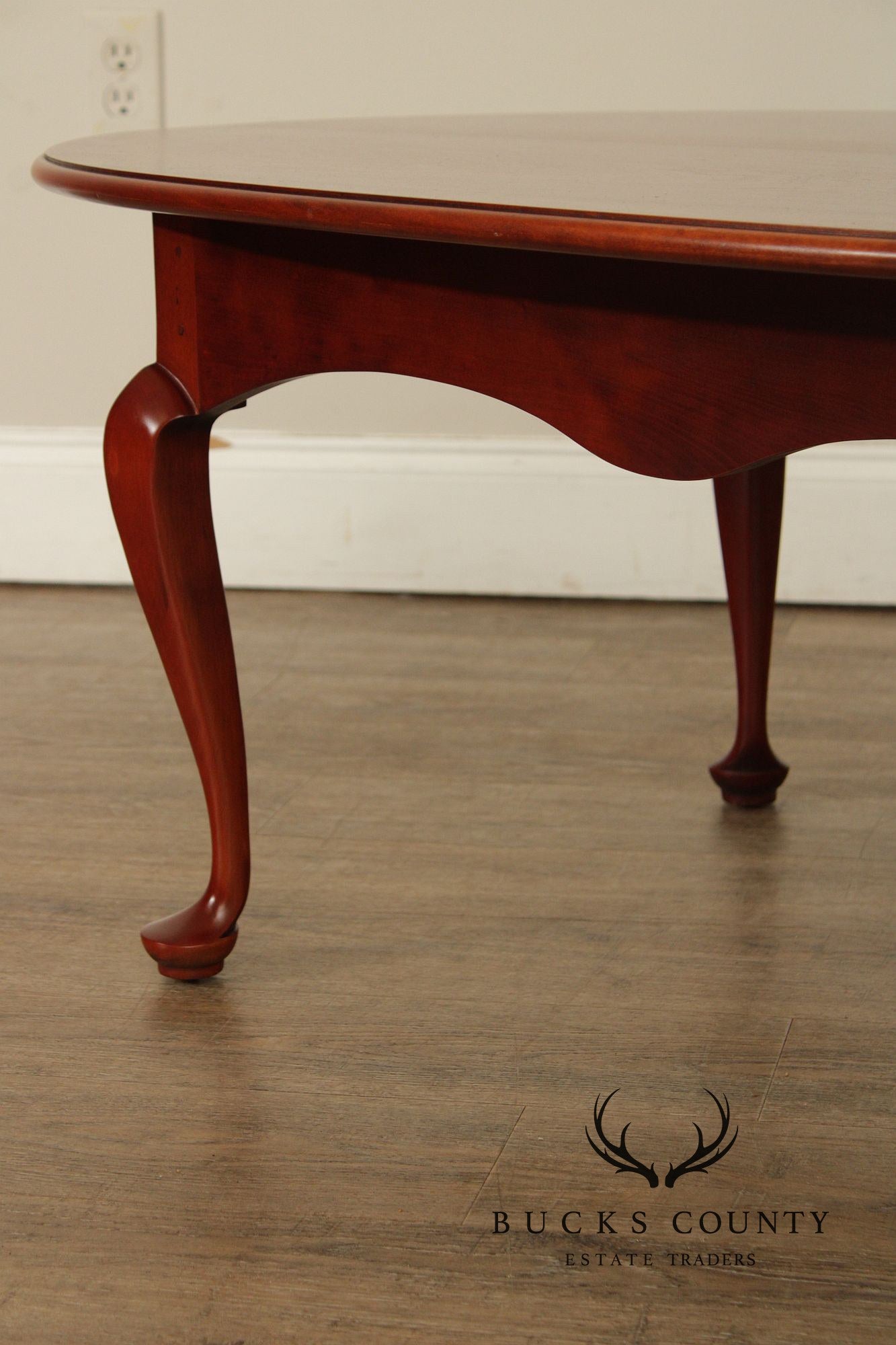Bench Made Queen Anne Style Oval Cherry Coffee table