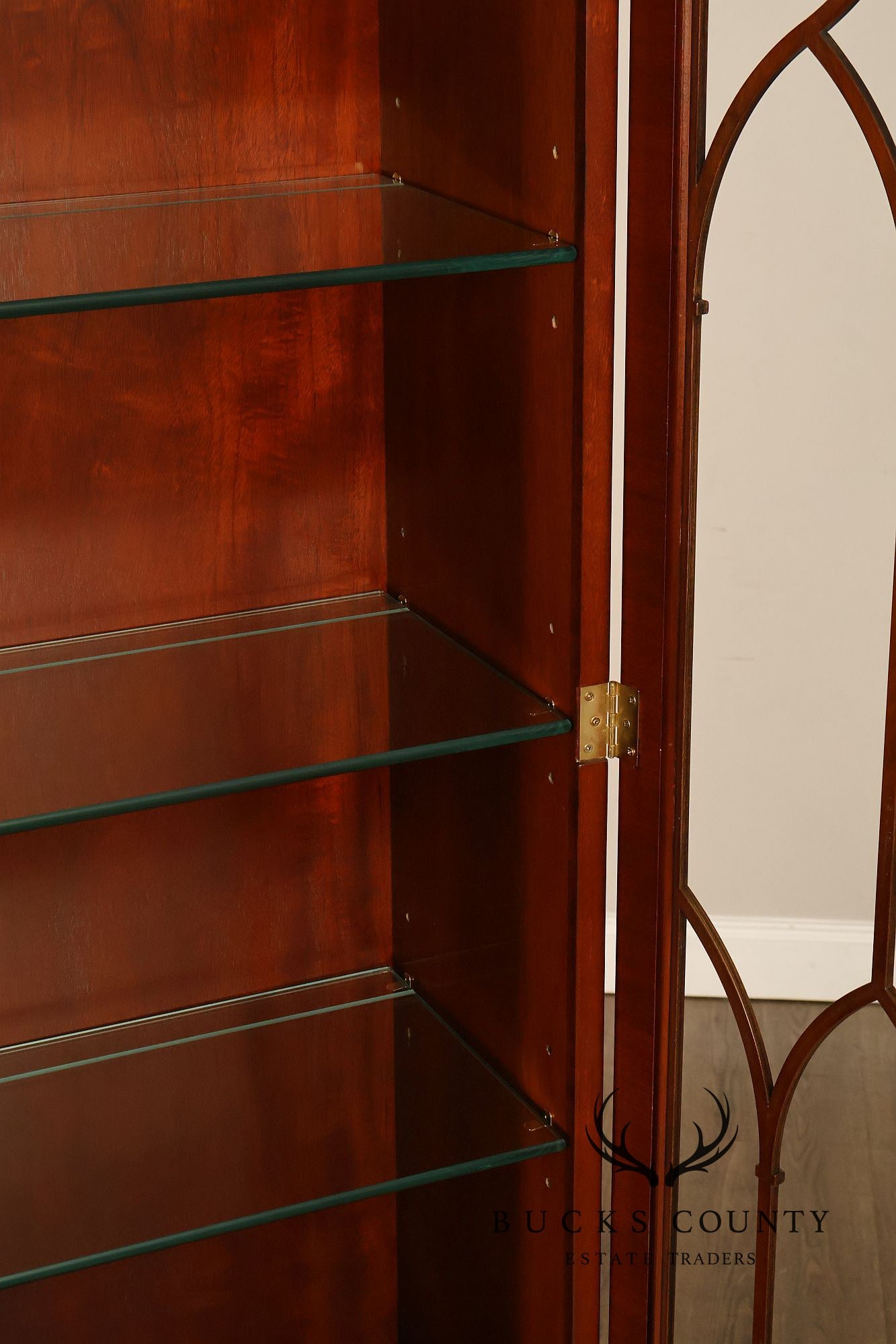 Kindel Neoclassical Style Mahogany Breakfront China Cabinet