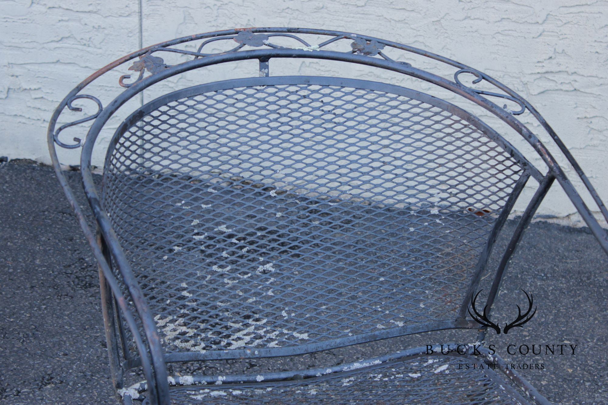 Russell Woodard Pair of Outdoor Patio Wrought Iron Spring Armchairs