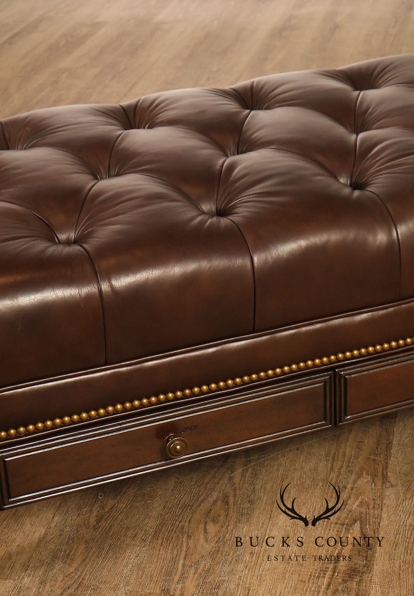 Hancock & Moore Tufted Leather 'Robinson' Cocktail Ottoman